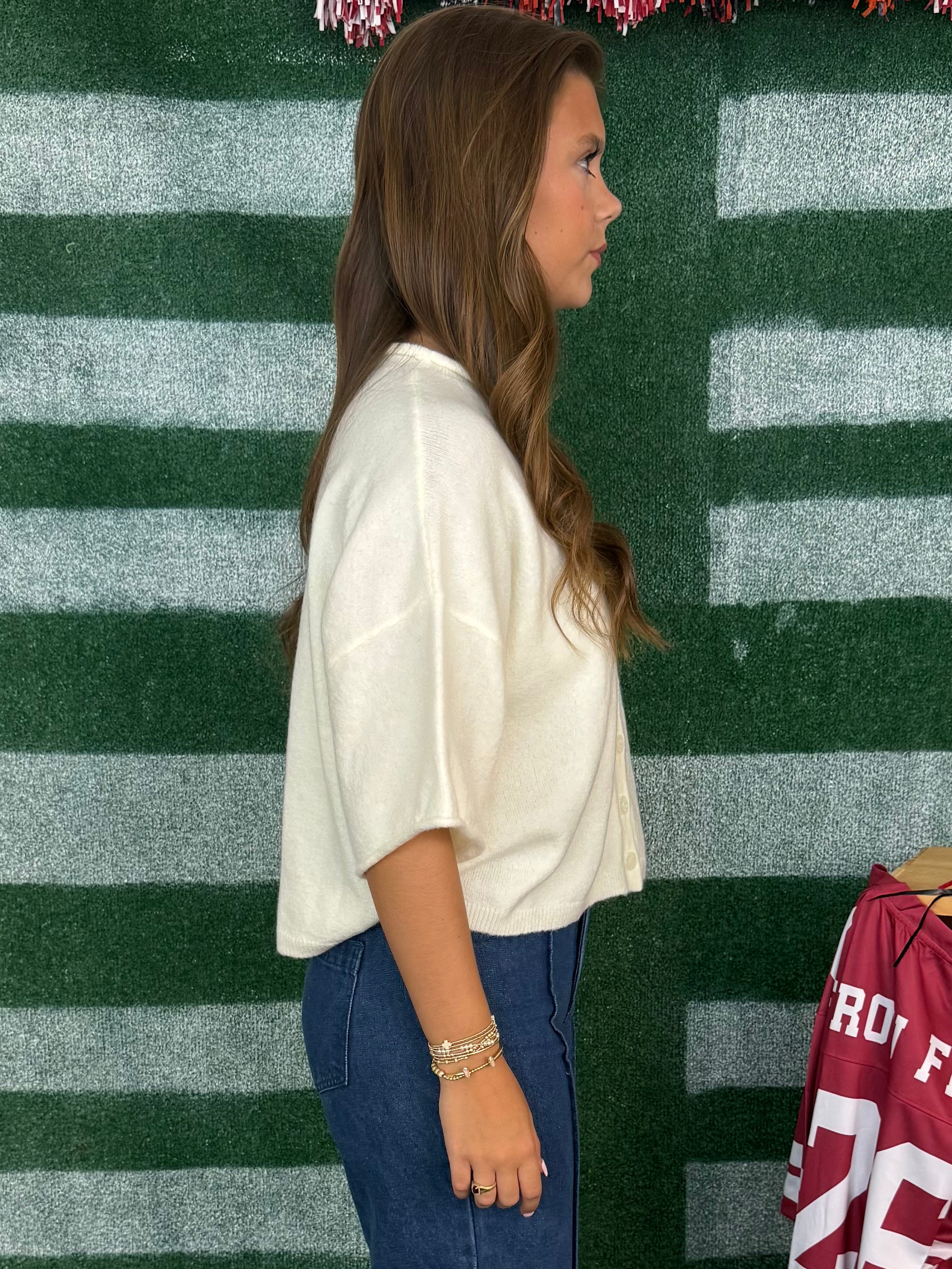 Winning Streak Ivory Button Up Cardigan Sweater-Shop-Womens-Boutique-Clothing