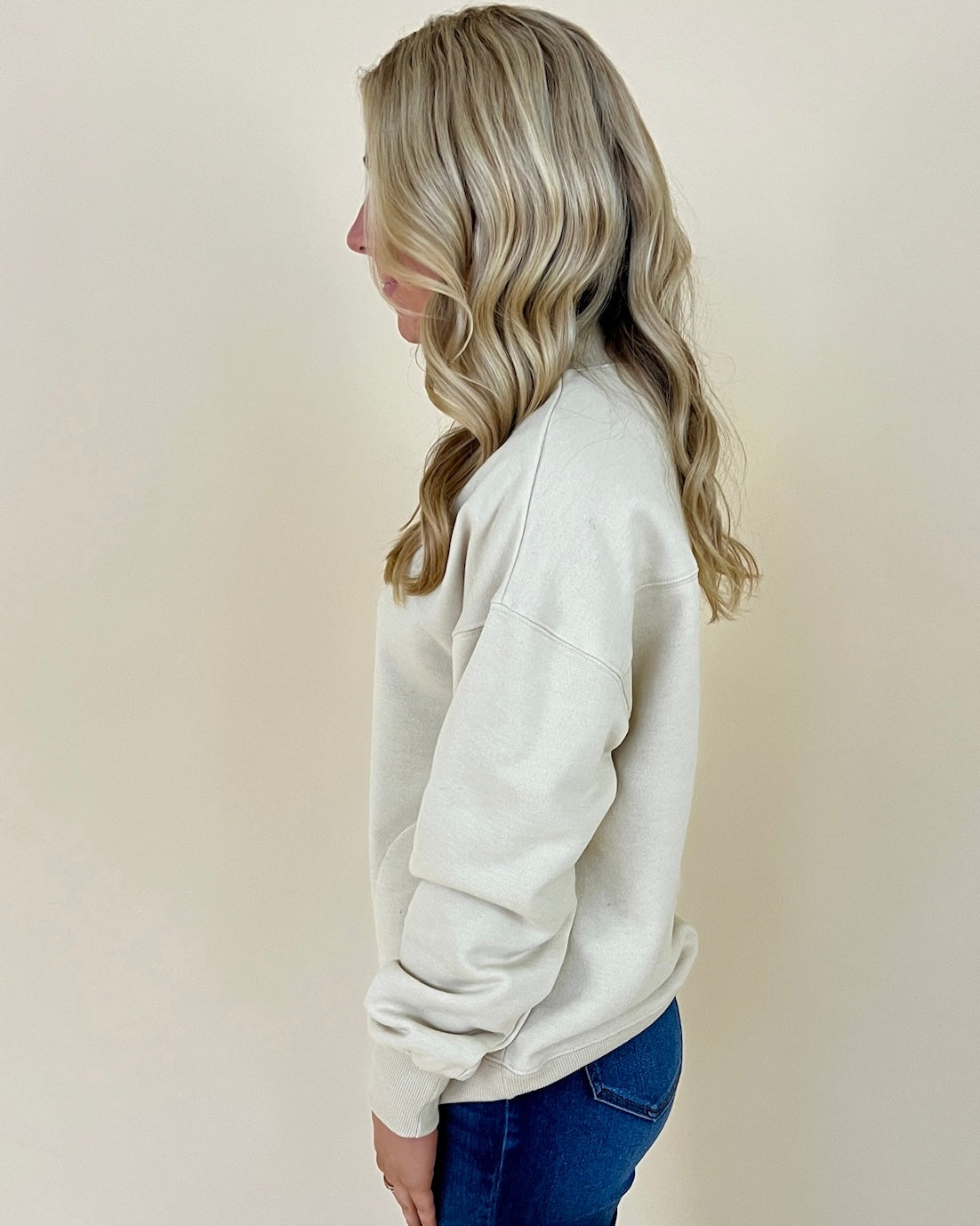 Staying In Cream Ribbed Sweatshirt-Shop-Womens-Boutique-Clothing