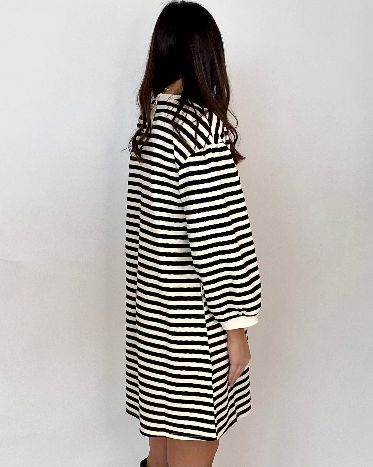 Make It Right Black Striped Dress-Shop-Womens-Boutique-Clothing