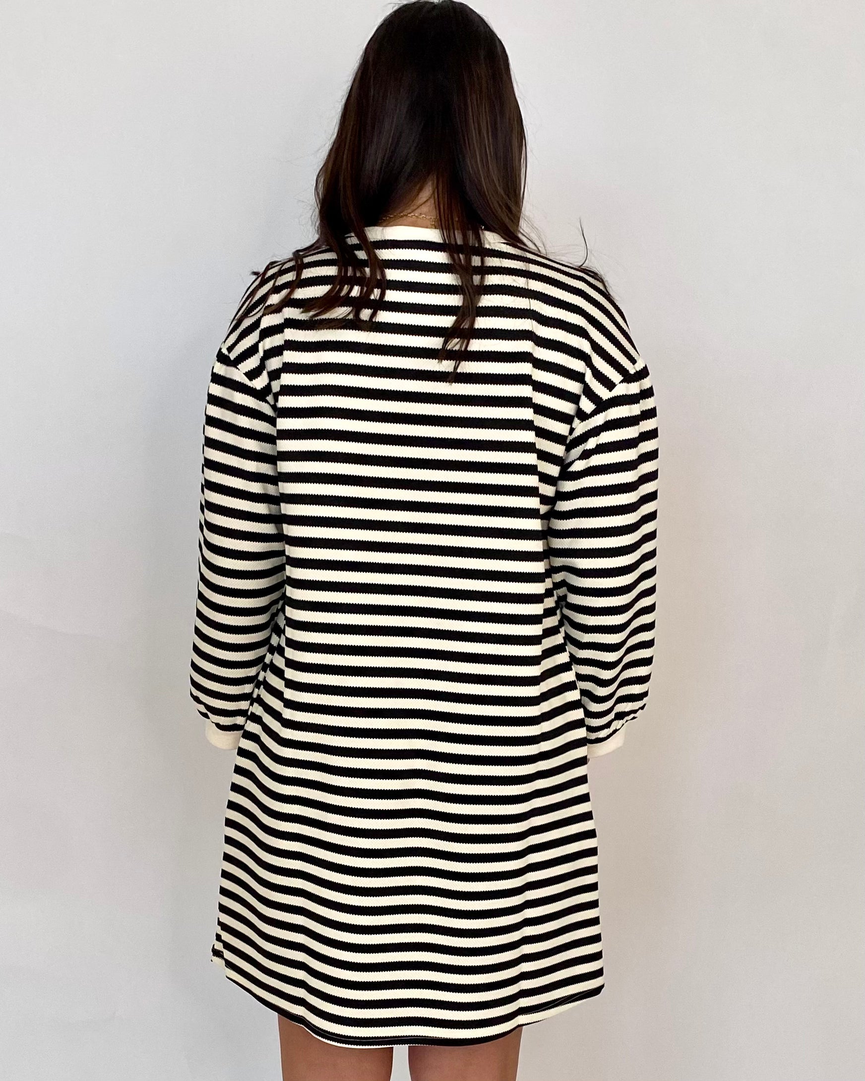 Make It Right Black Striped Dress-Shop-Womens-Boutique-Clothing