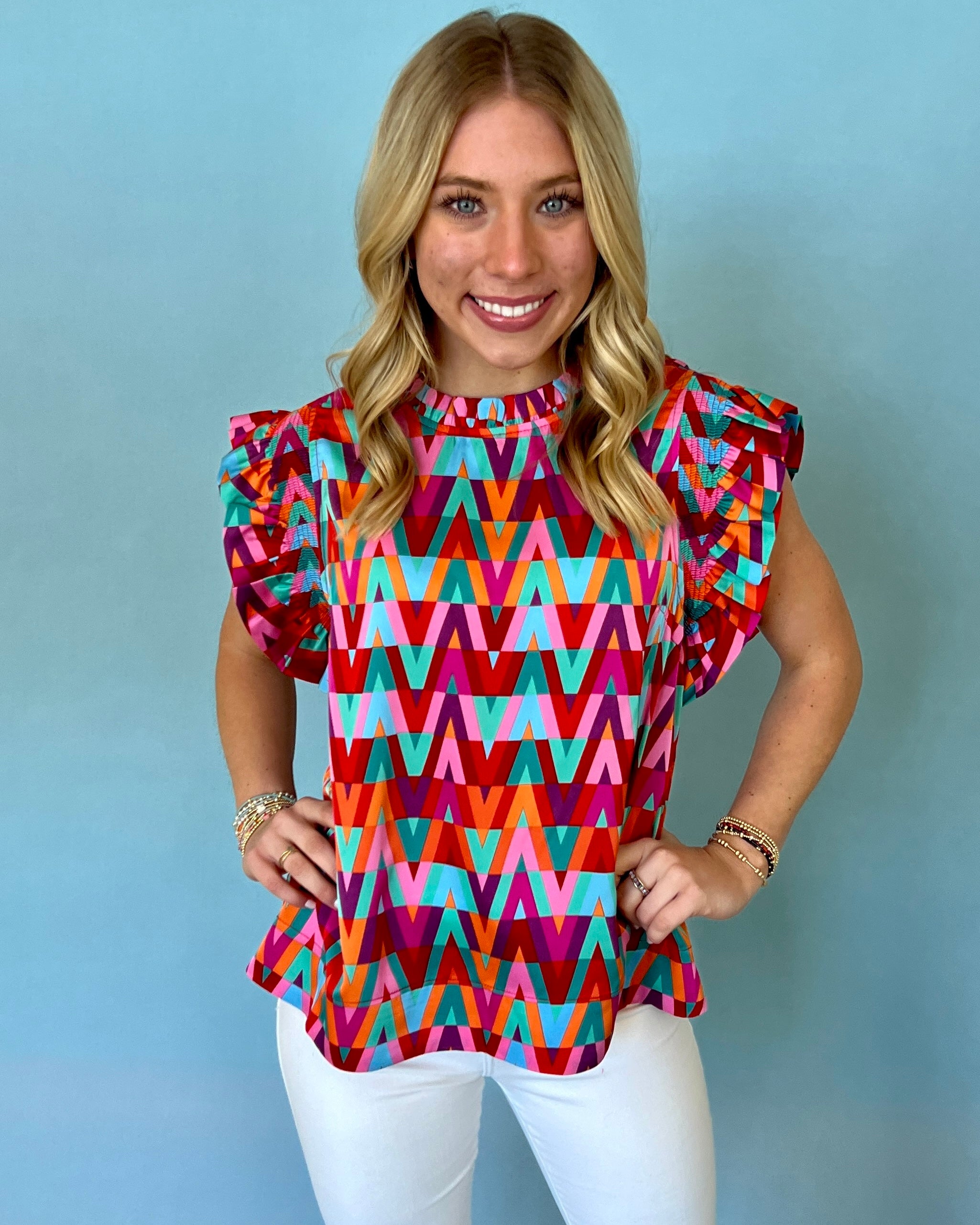 All The Details Multi Geometric Top-Shop-Womens-Boutique-Clothing