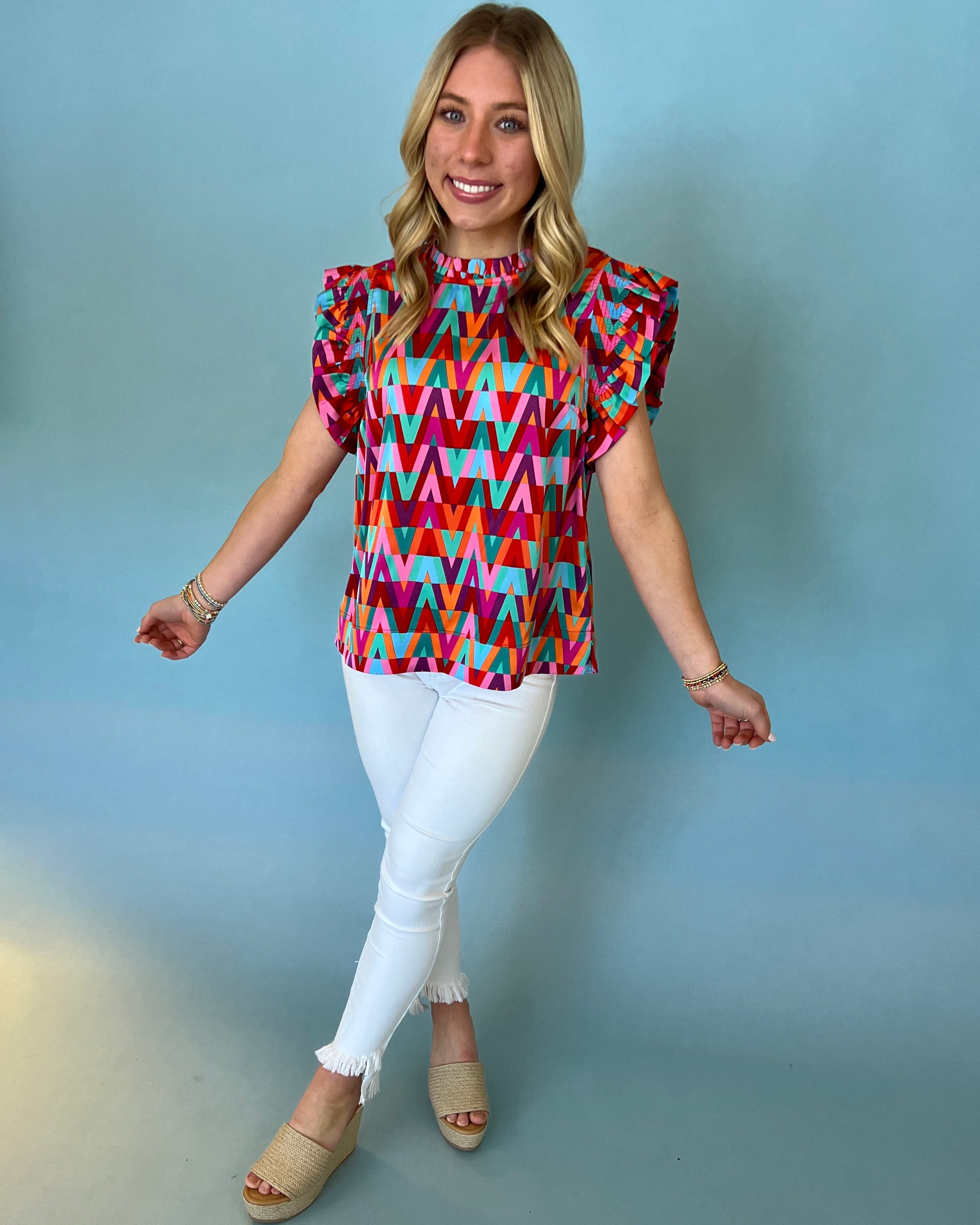 All The Details Multi Geometric Top-Shop-Womens-Boutique-Clothing