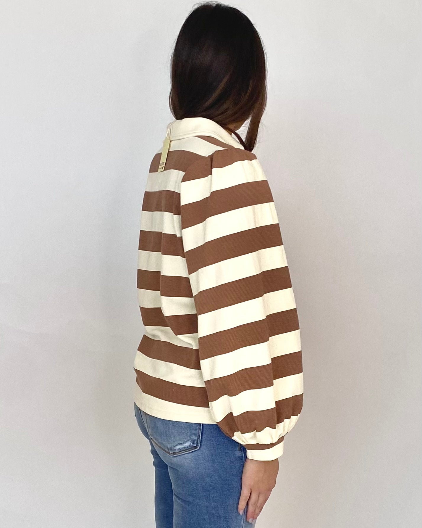 Always Around Taupe Striped Top-Shop-Womens-Boutique-Clothing