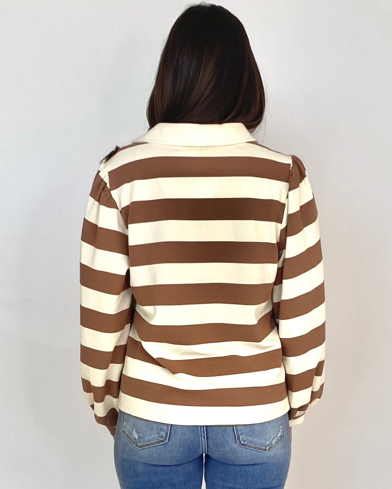 Always Around Taupe Striped Top-Shop-Womens-Boutique-Clothing