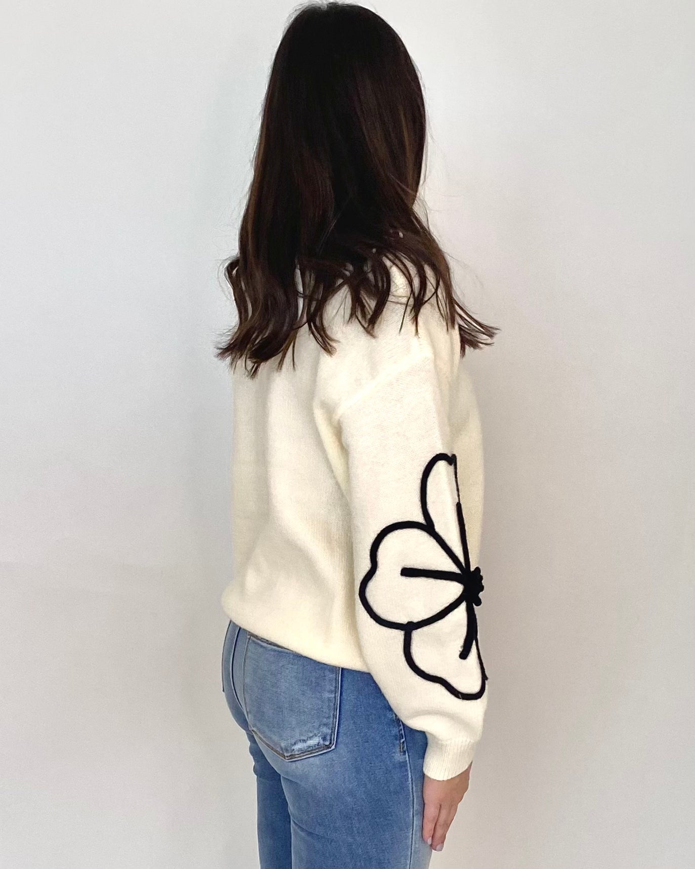 Back To Back Cream Flower Sweater-Shop-Womens-Boutique-Clothing