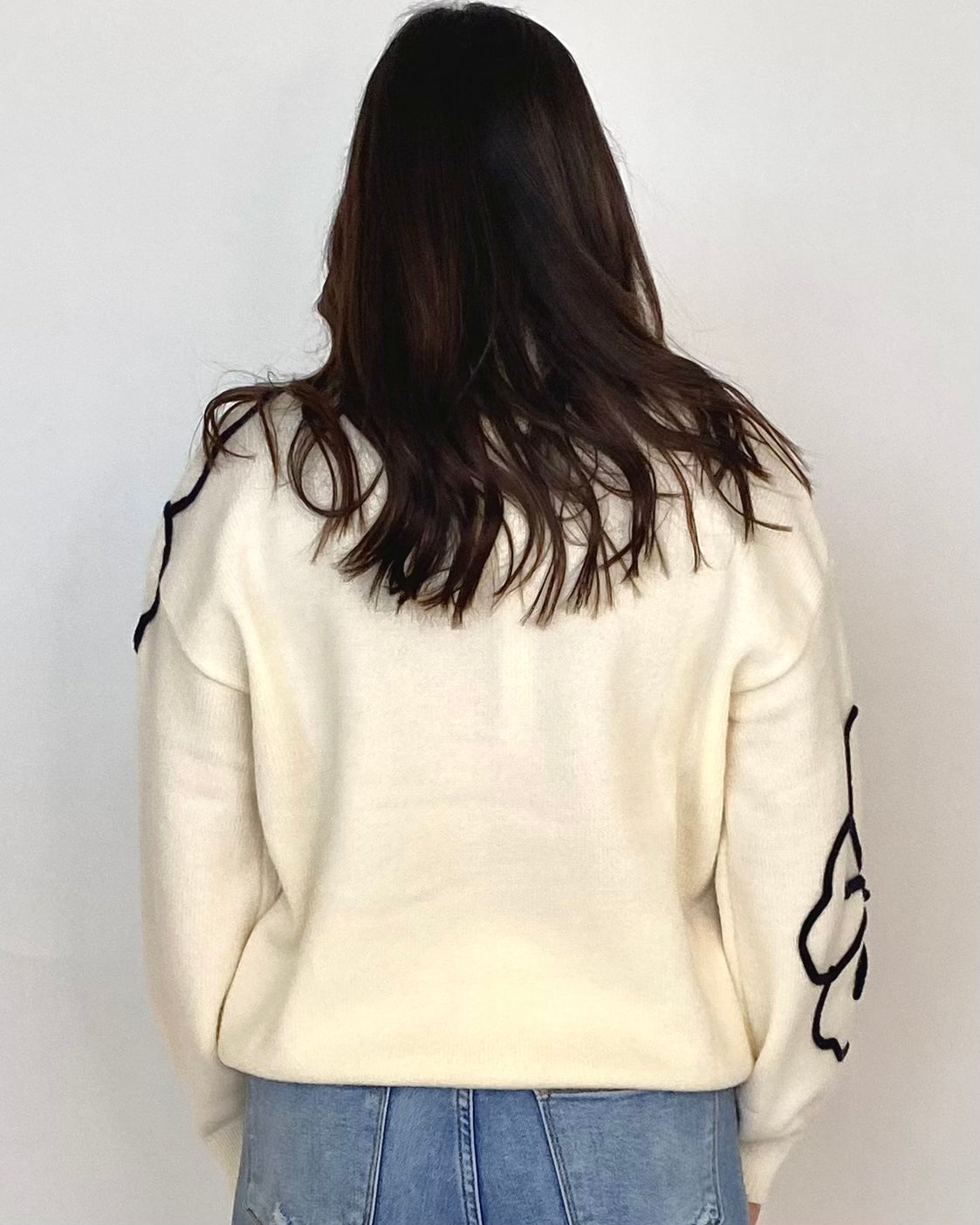 Back To Back Cream Flower Sweater-Shop-Womens-Boutique-Clothing