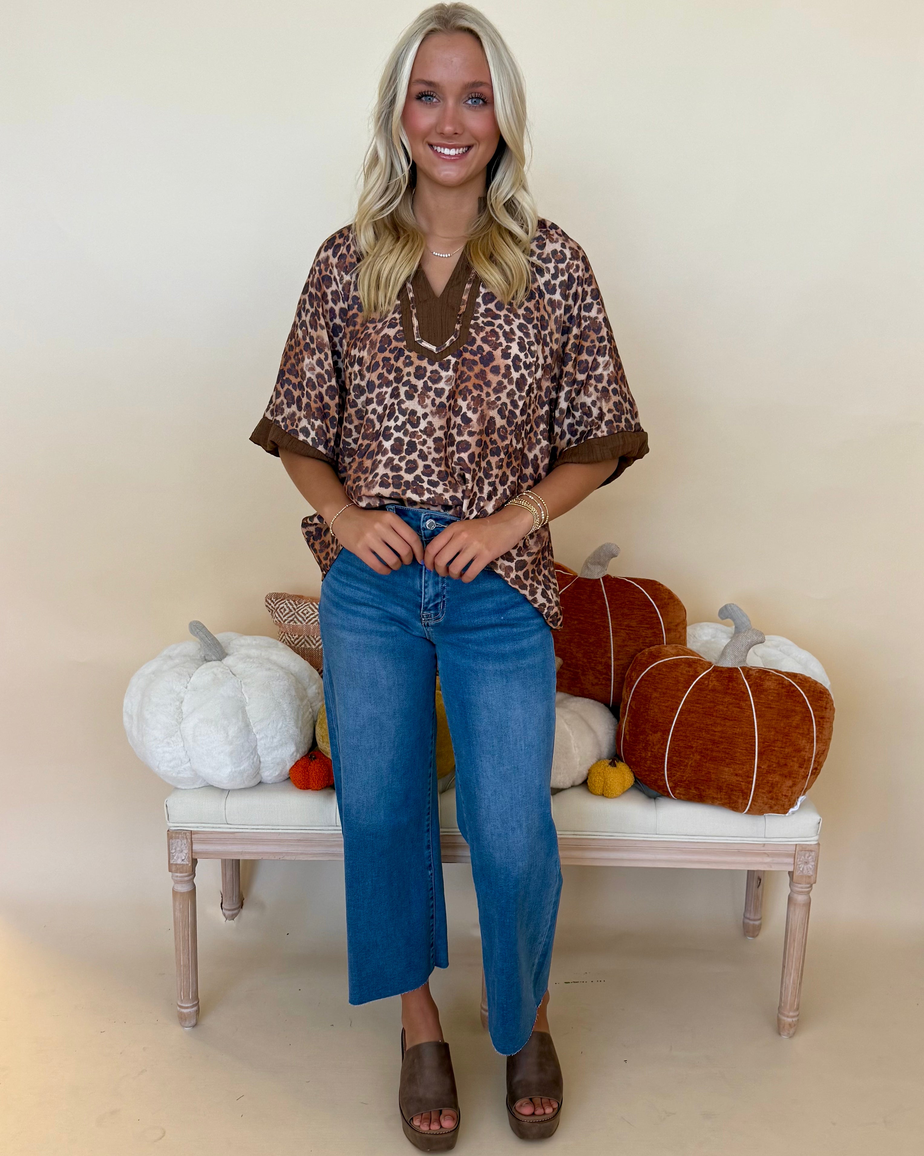 Trust This Brown Leopard Pleated Top-Shop-Womens-Boutique-Clothing