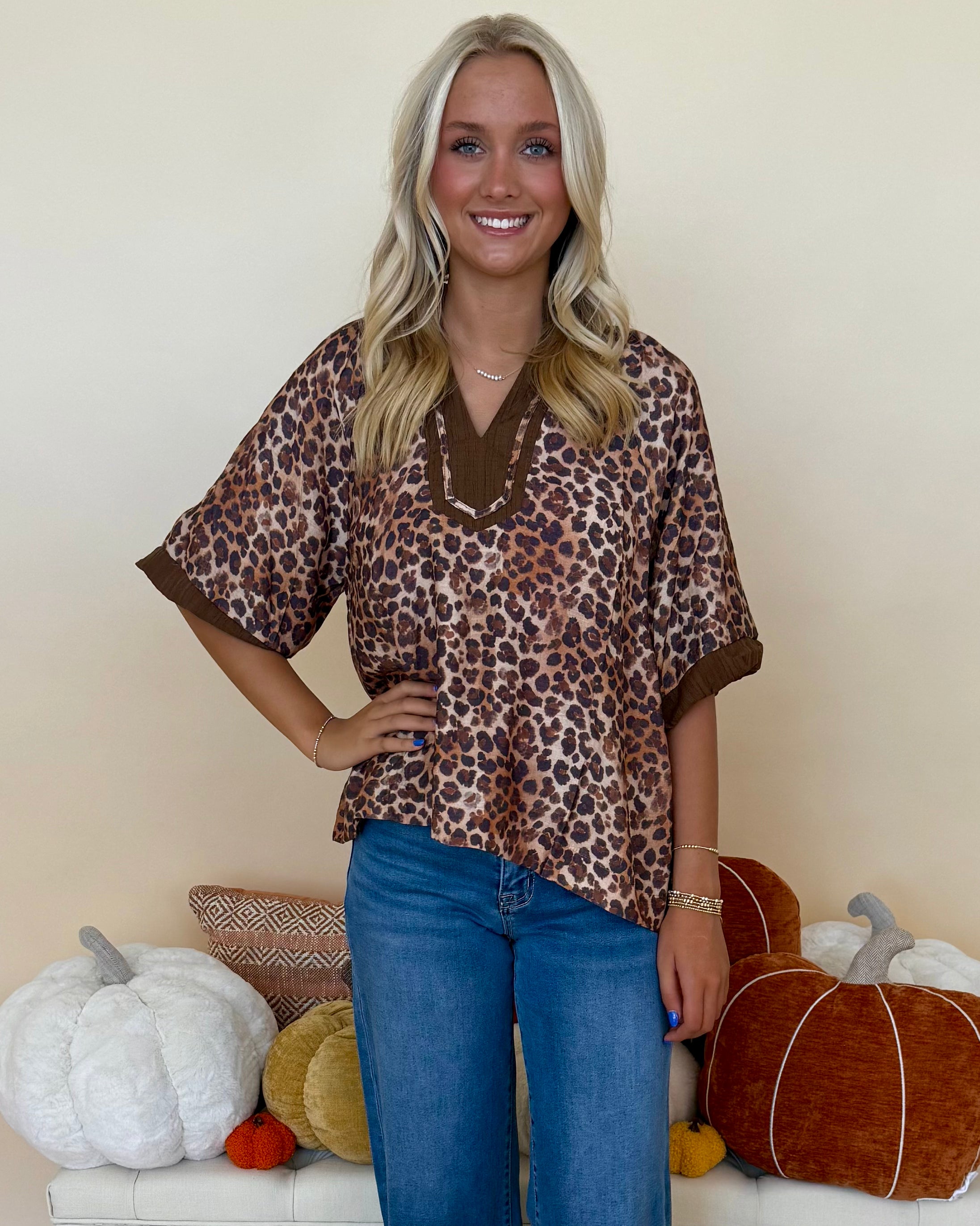 Trust This Brown Leopard Pleated Top-Shop-Womens-Boutique-Clothing