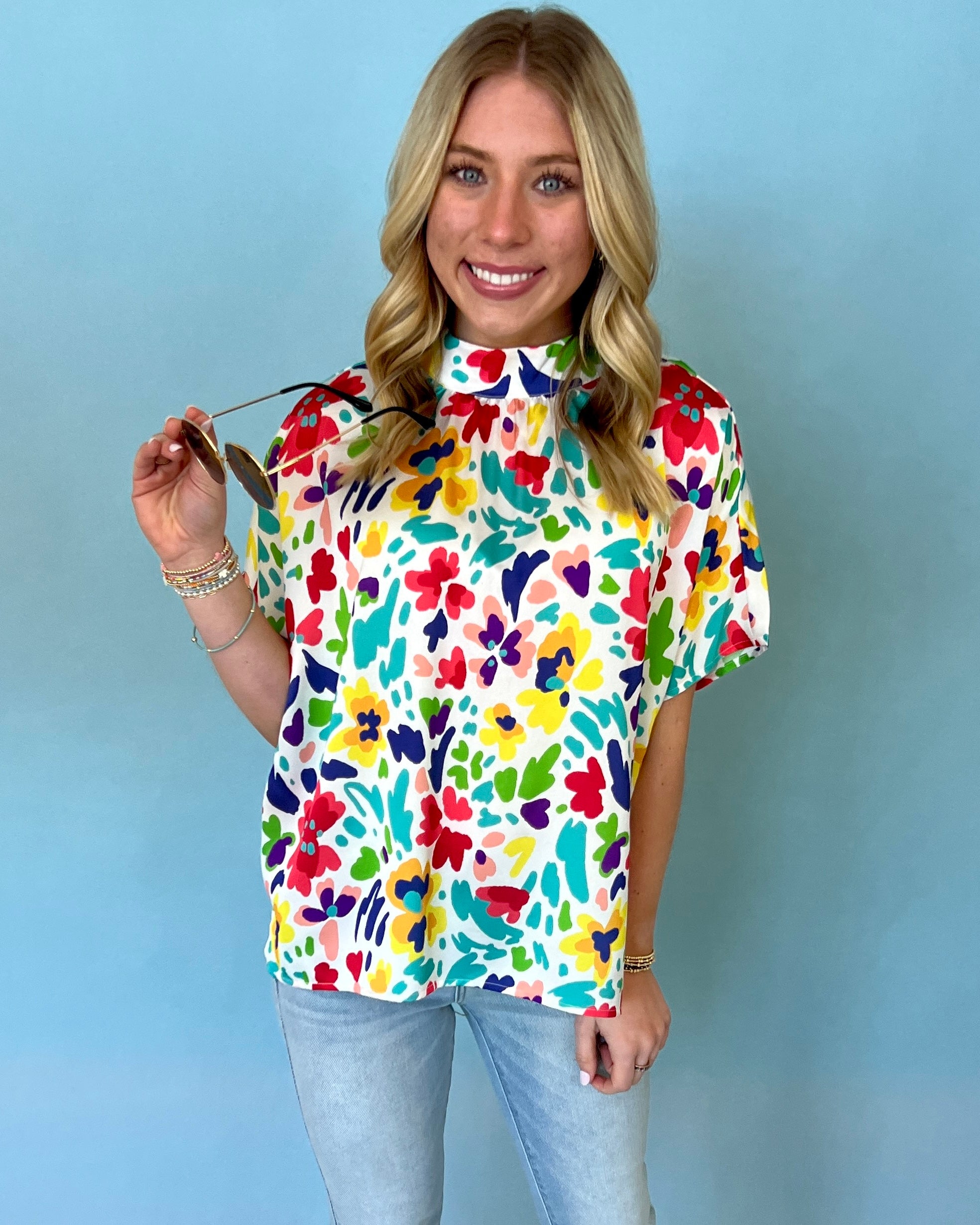Next Thing Multi Floral Dolman Top-Shop-Womens-Boutique-Clothing