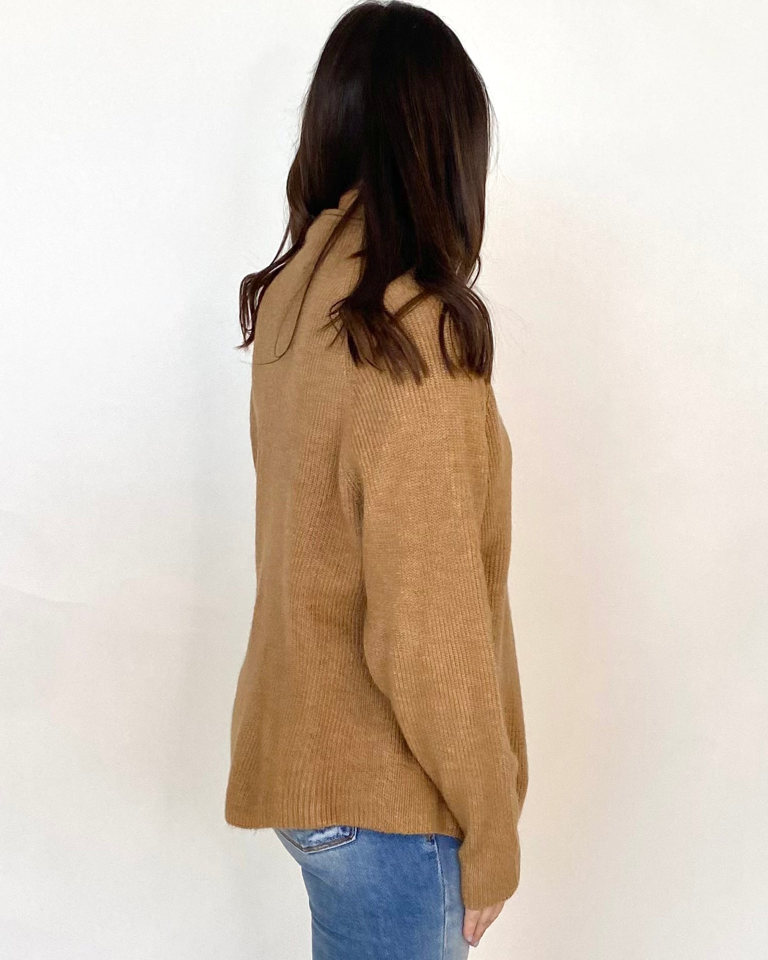 Just Watch Camel Raglan Sleeve Sweater-Shop-Womens-Boutique-Clothing