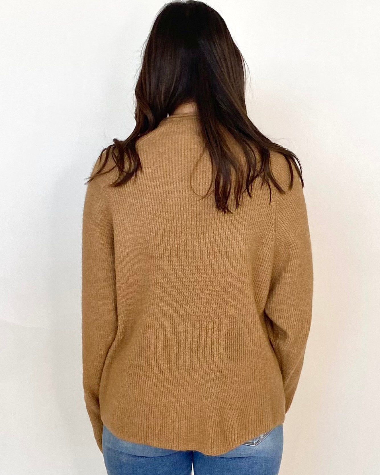 Just Watch Camel Raglan Sleeve Sweater-Shop-Womens-Boutique-Clothing