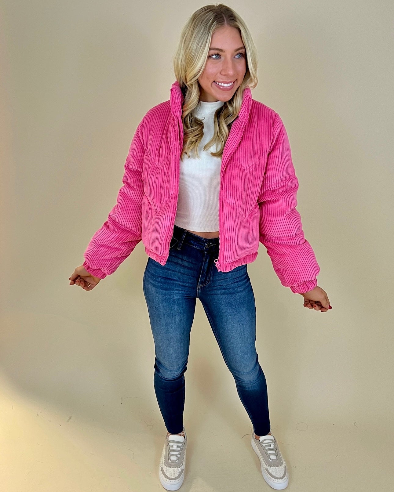 Pink 2025 ribbed jacket