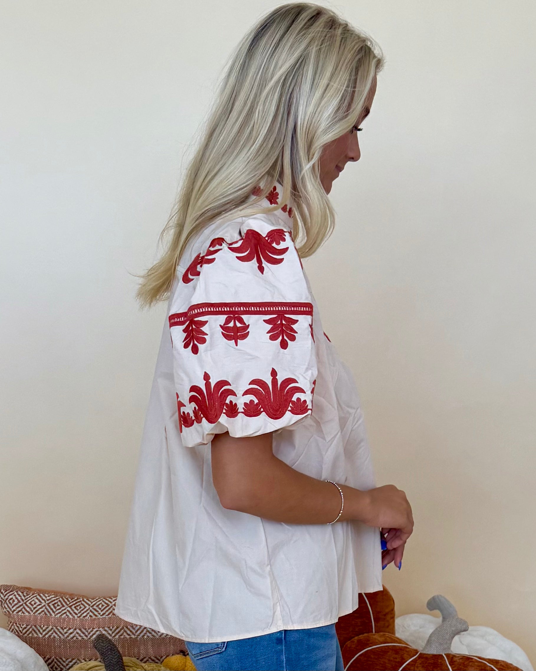 Catching Up Ecru Embroidered Top-Shop-Womens-Boutique-Clothing