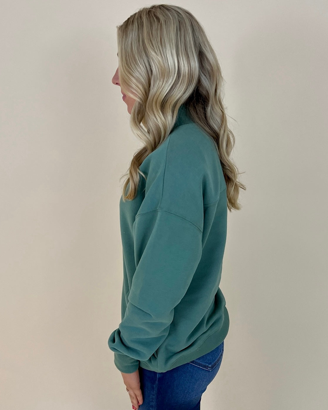 Staying In Sage Ribbed Sweatshirt-Shop-Womens-Boutique-Clothing