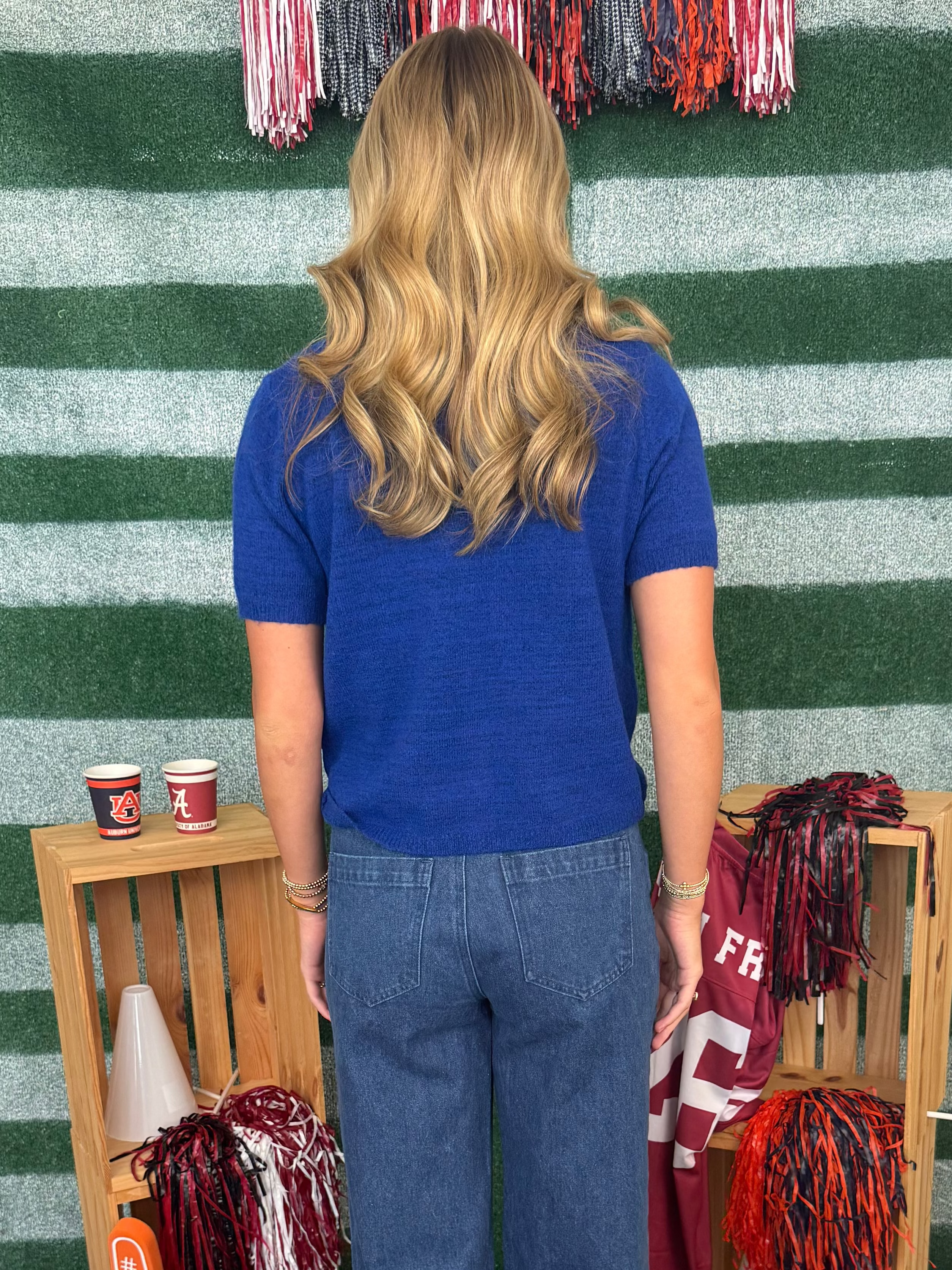 Stadium Lights Royal Button Up Cardigan-Shop-Womens-Boutique-Clothing