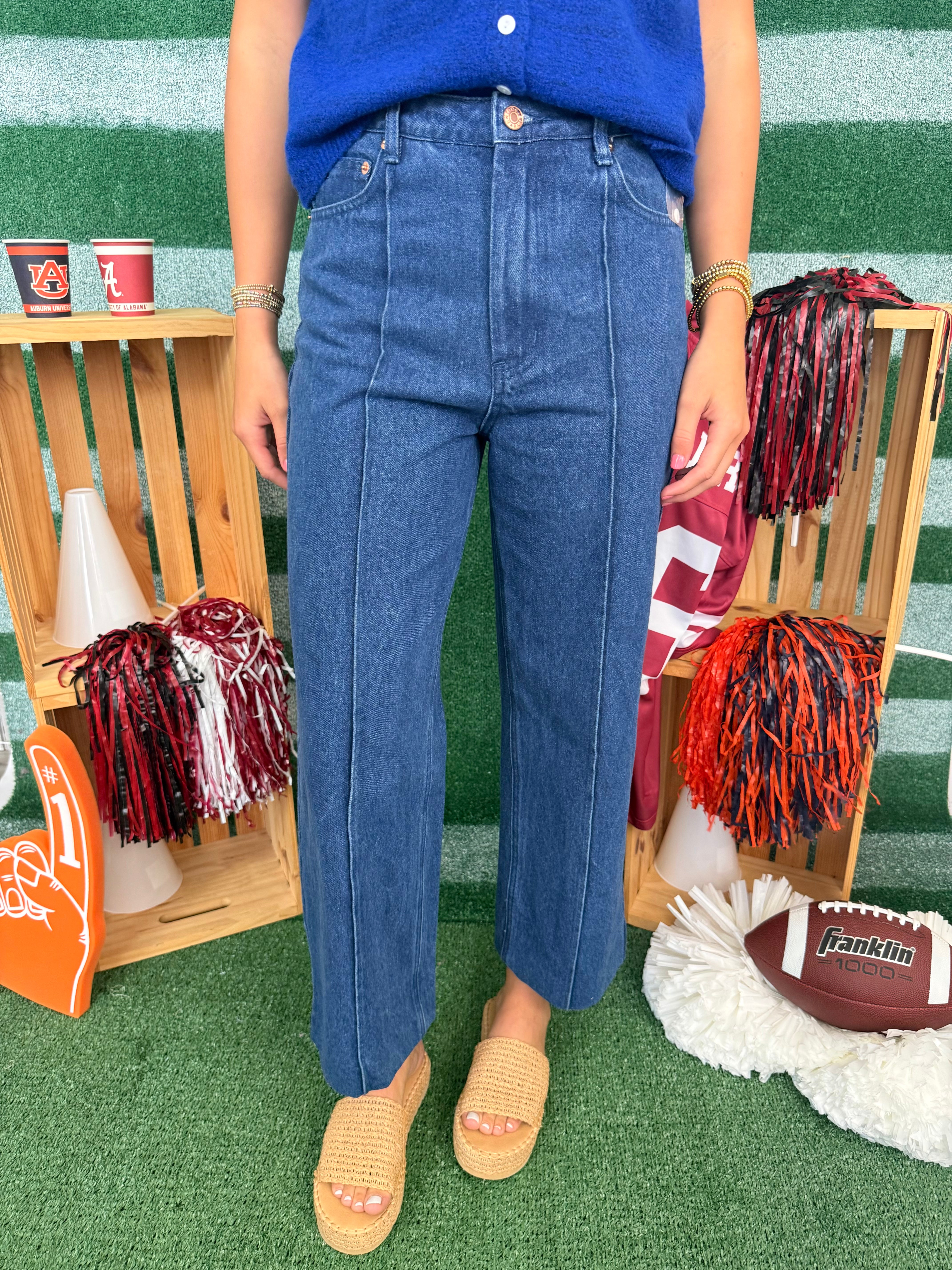 Crowd Pleaser Denim Front Seam Pants-Shop-Womens-Boutique-Clothing