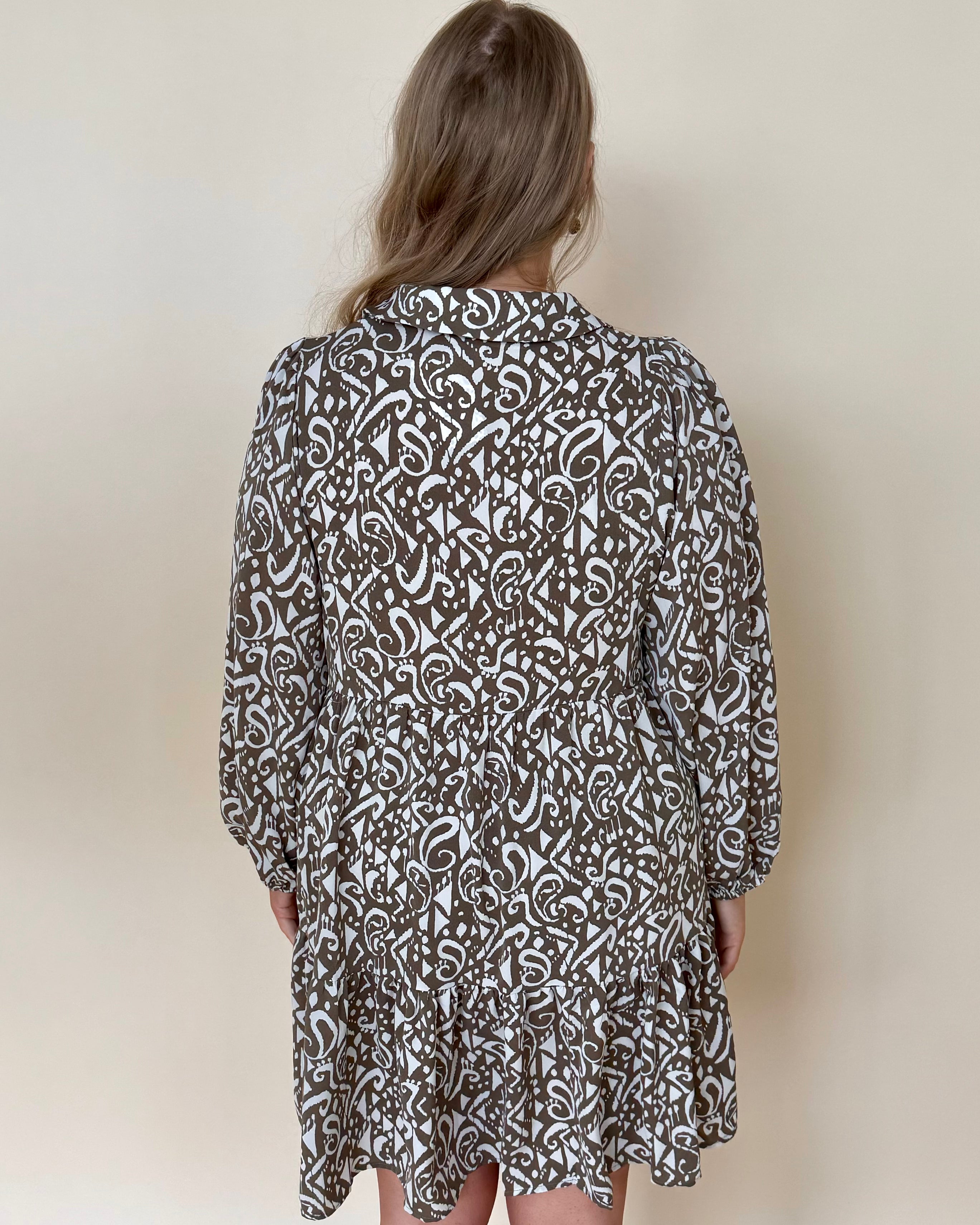 Amazign Views Mocha Mix Plus Printed Dress-Shop-Womens-Boutique-Clothing