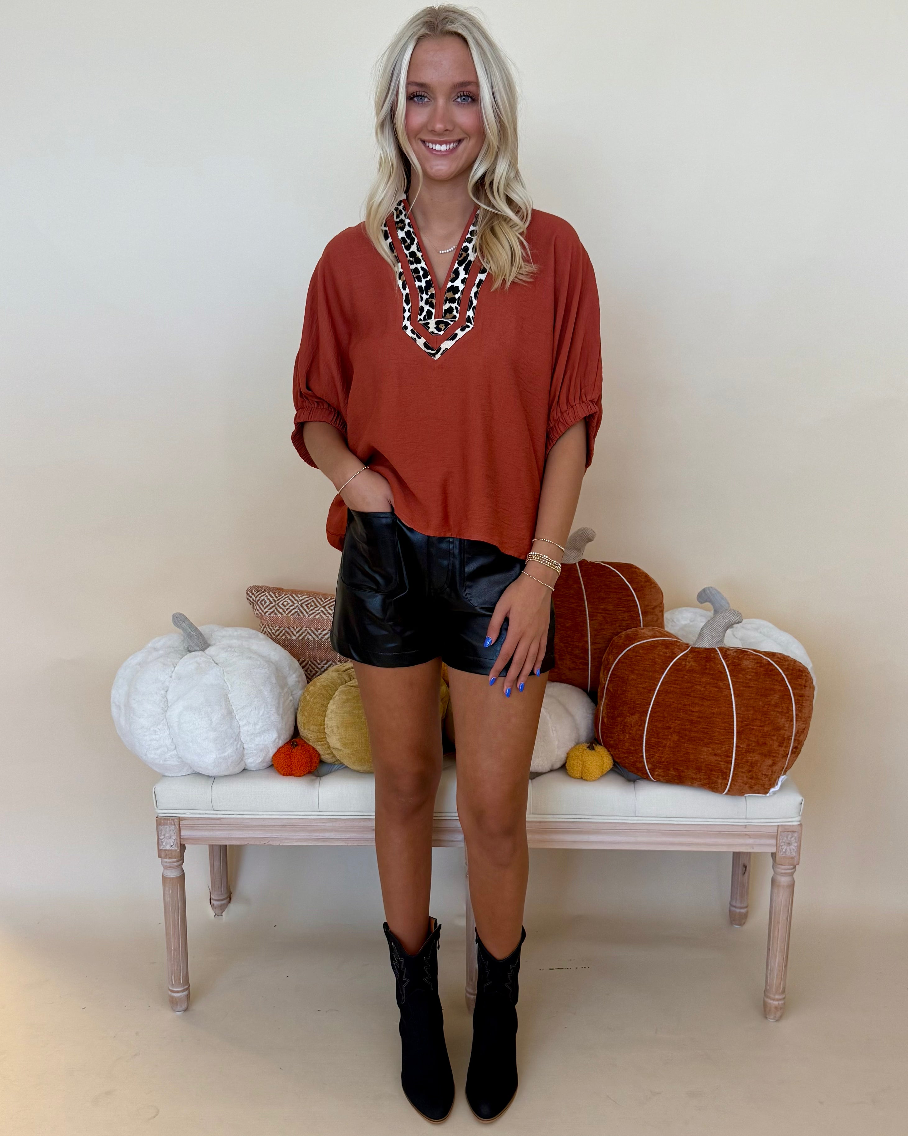 Quiet Spark Black Faux Leather Shorts-Shop-Womens-Boutique-Clothing