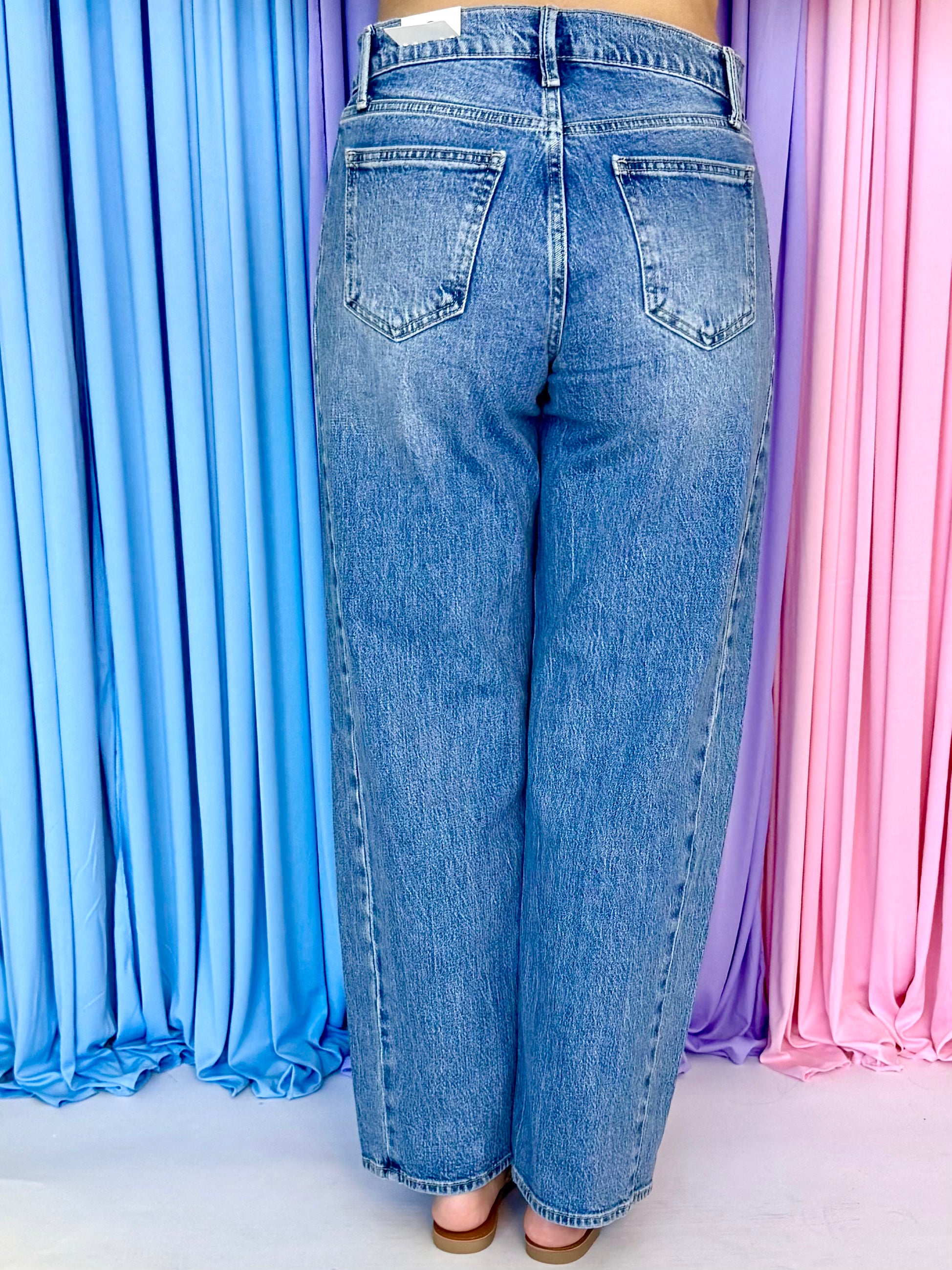 The Way In Medium Denim Barrel Jeans-Shop-Womens-Boutique-Clothing