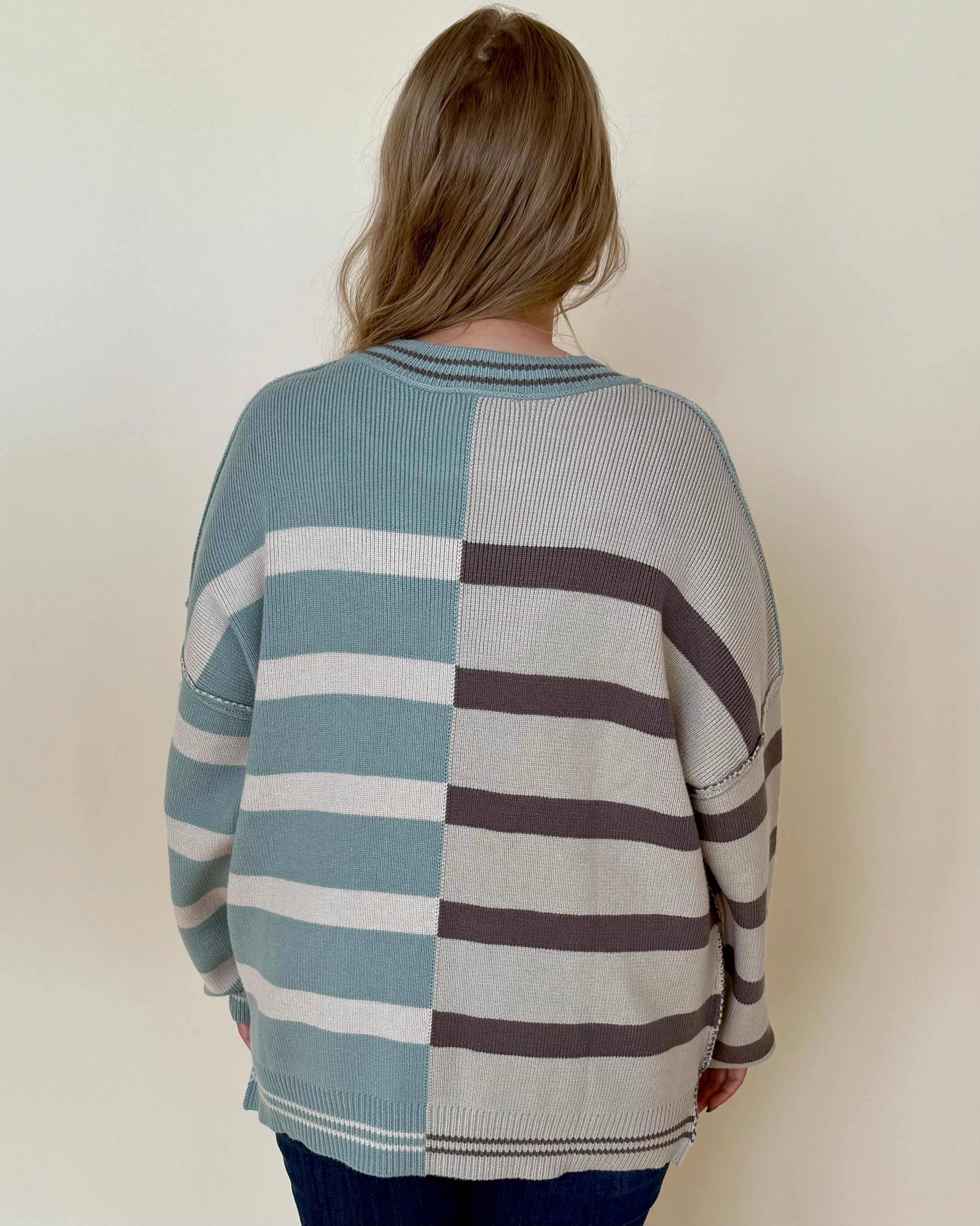 For Good Sage Plus Colorblock Sweater-Shop-Womens-Boutique-Clothing