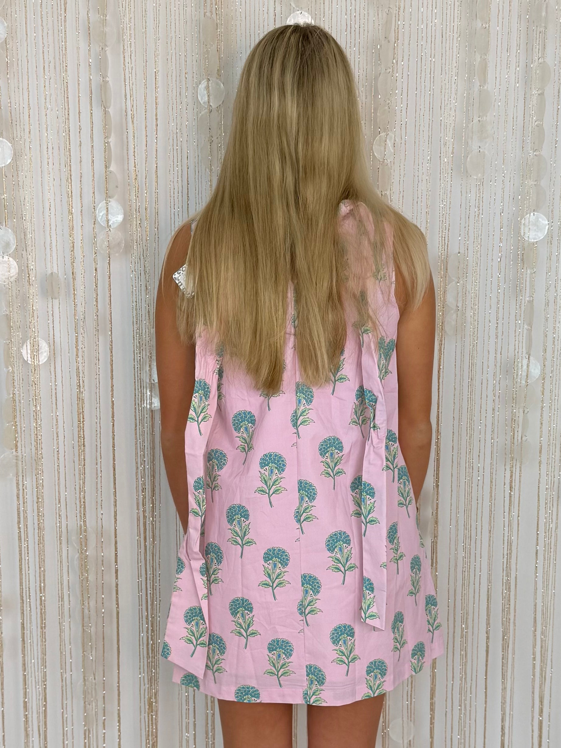 Dream Darling Pink Floral Back Tie Dress-Shop-Womens-Boutique-Clothing