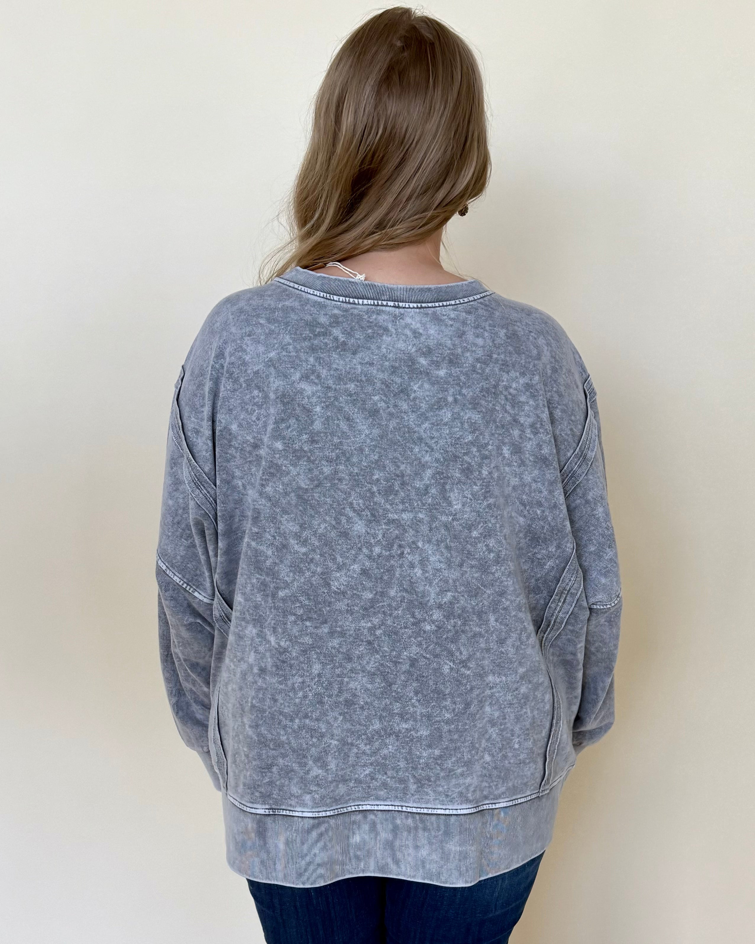 In A Day Charcoal Plus Wash Sweatshirt-Shop-Womens-Boutique-Clothing