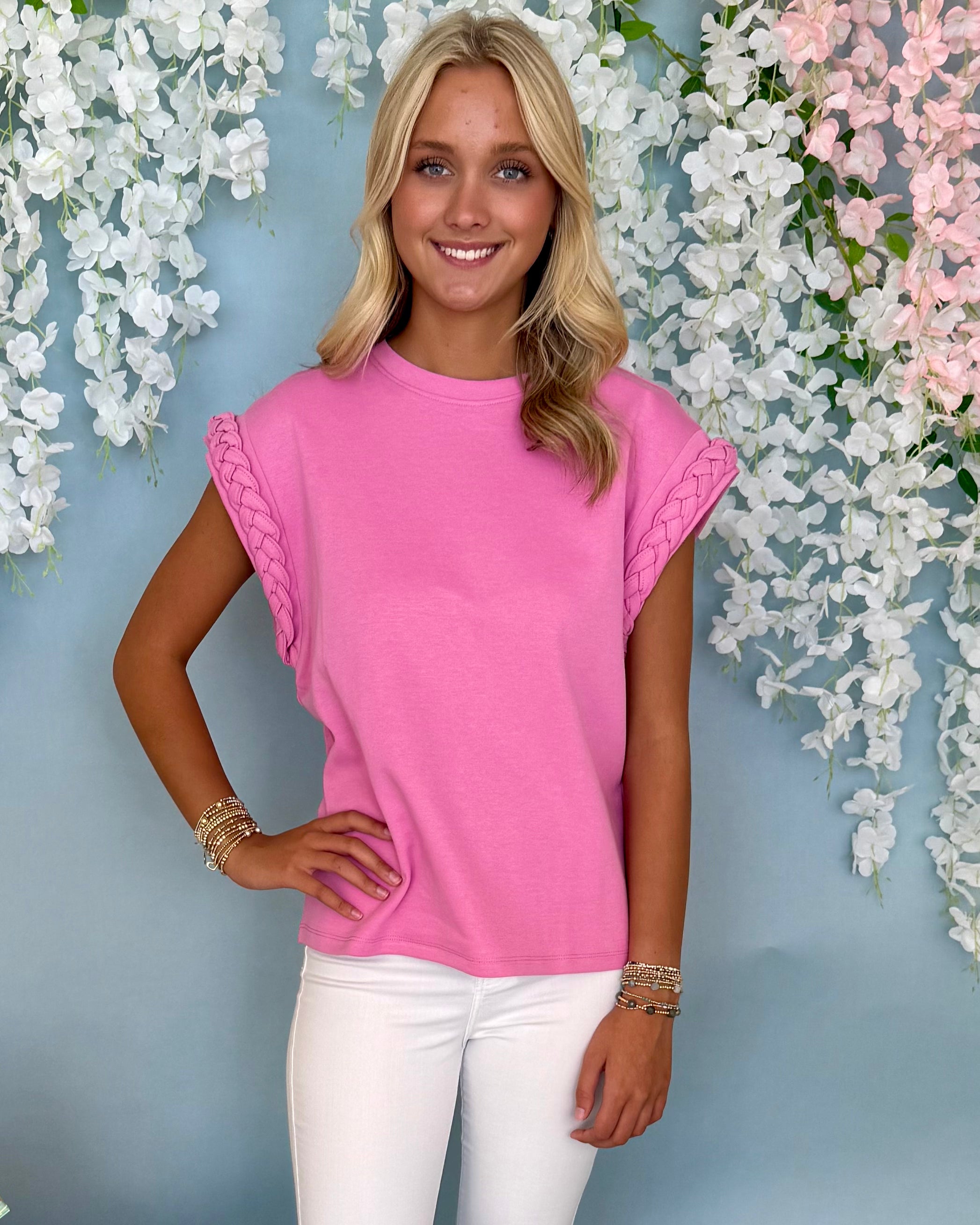 Wish For More Pink Braided Top-Shop-Womens-Boutique-Clothing
