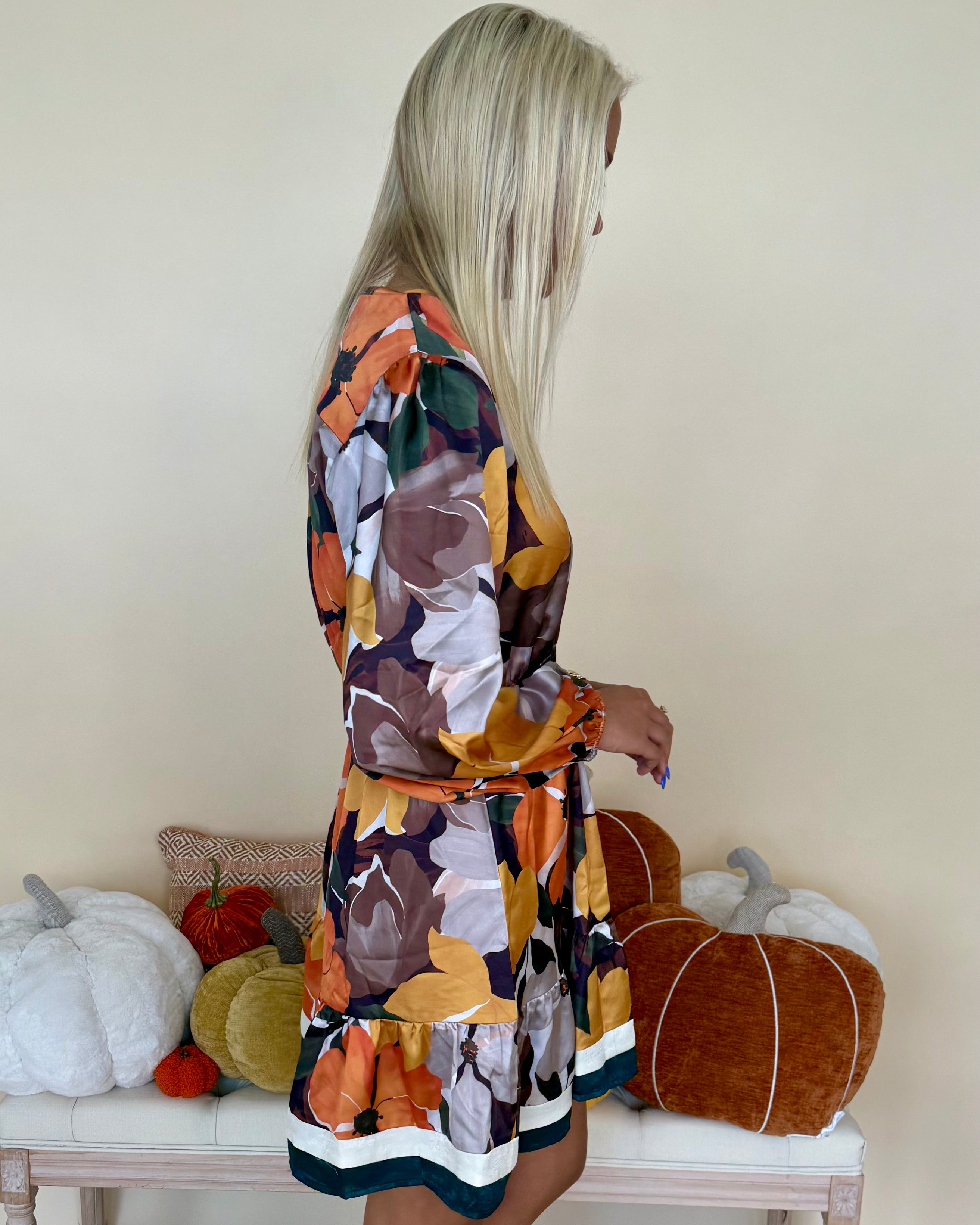 Want It My Way Multi Floral Satin Dress-Shop-Womens-Boutique-Clothing