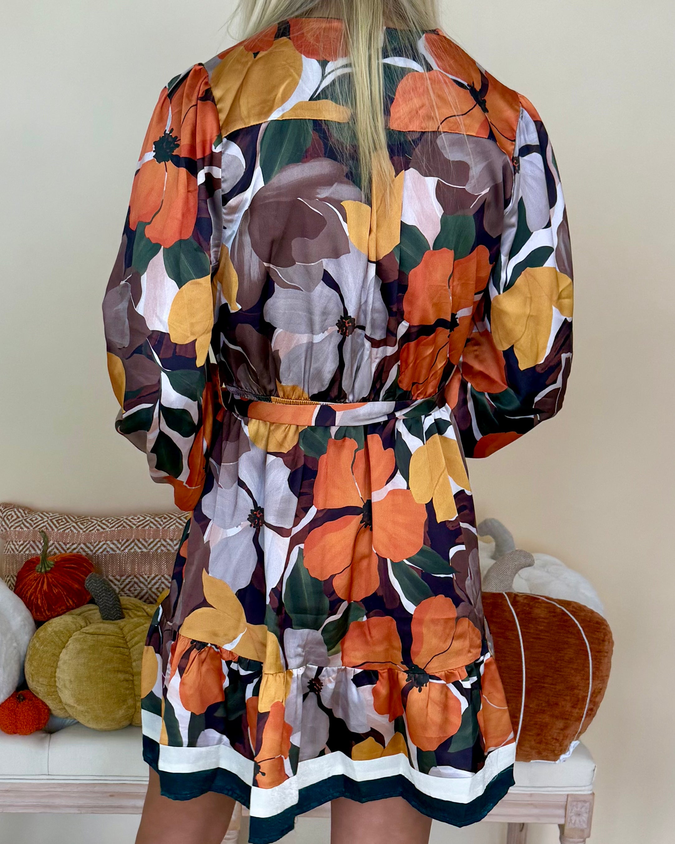 Want It My Way Multi Floral Satin Dress-Shop-Womens-Boutique-Clothing