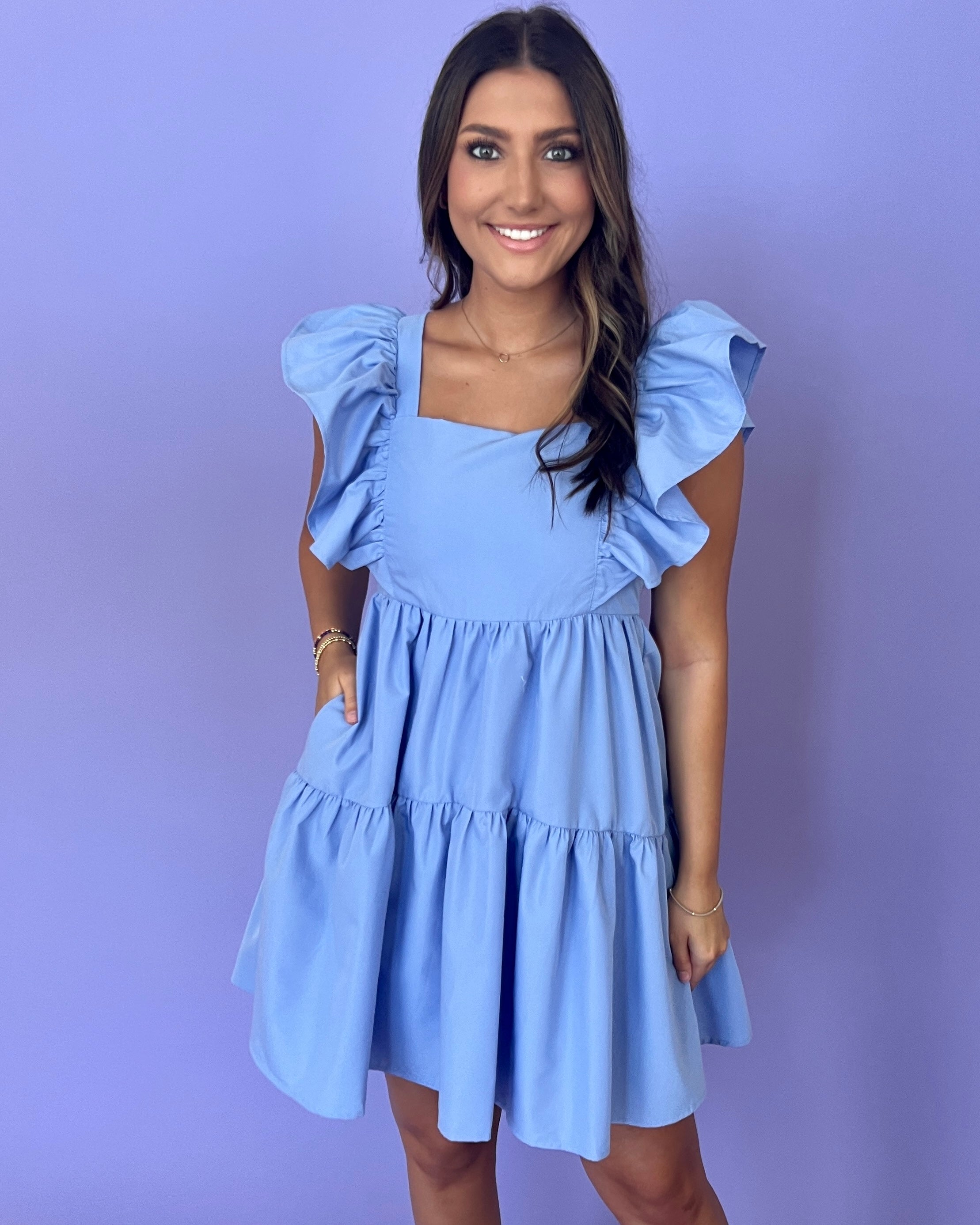 Kept Promises Chambray Tiered Dress-Shop-Womens-Boutique-Clothing