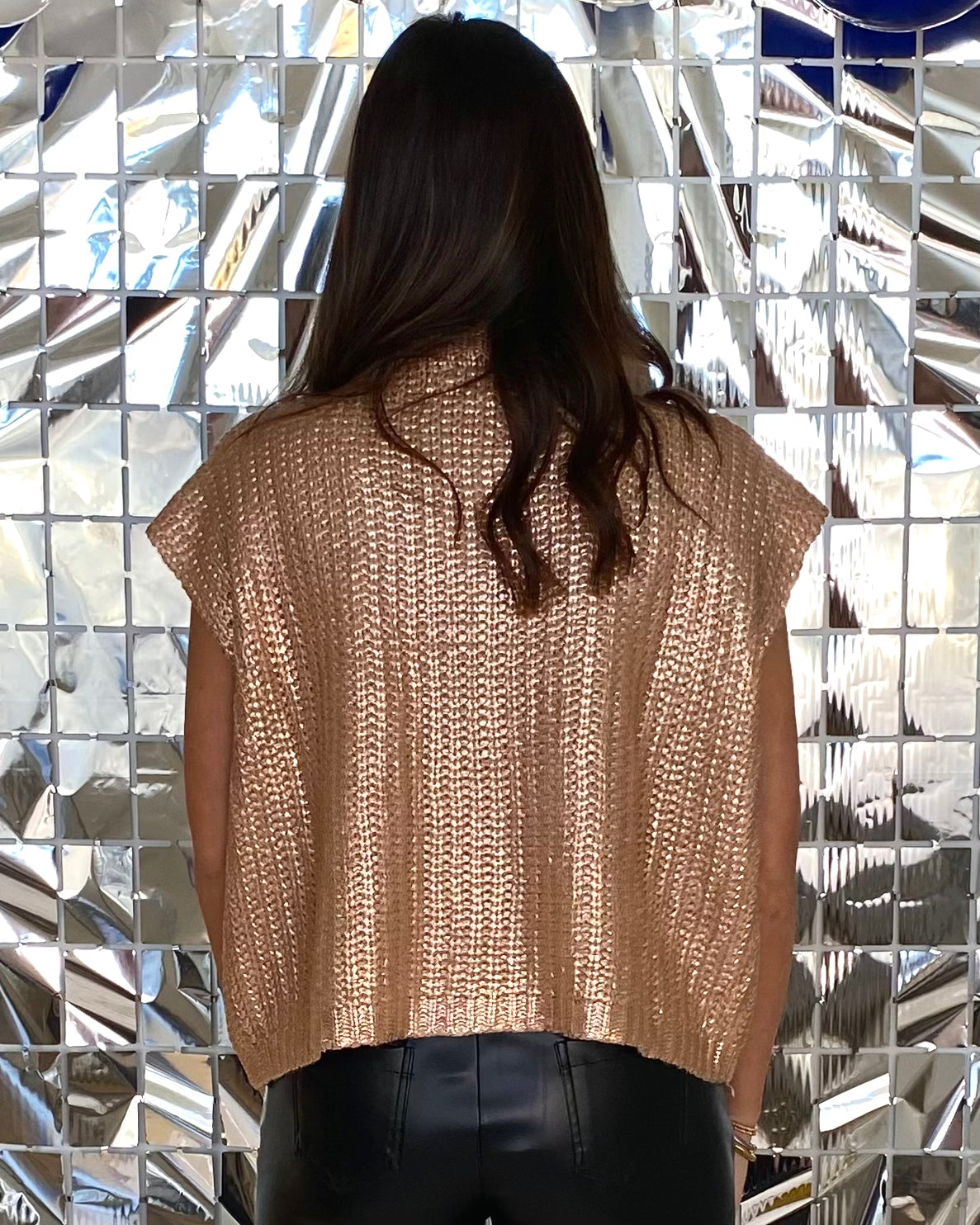 Gilded Look Gold Metallic Sweater-Shop-Womens-Boutique-Clothing