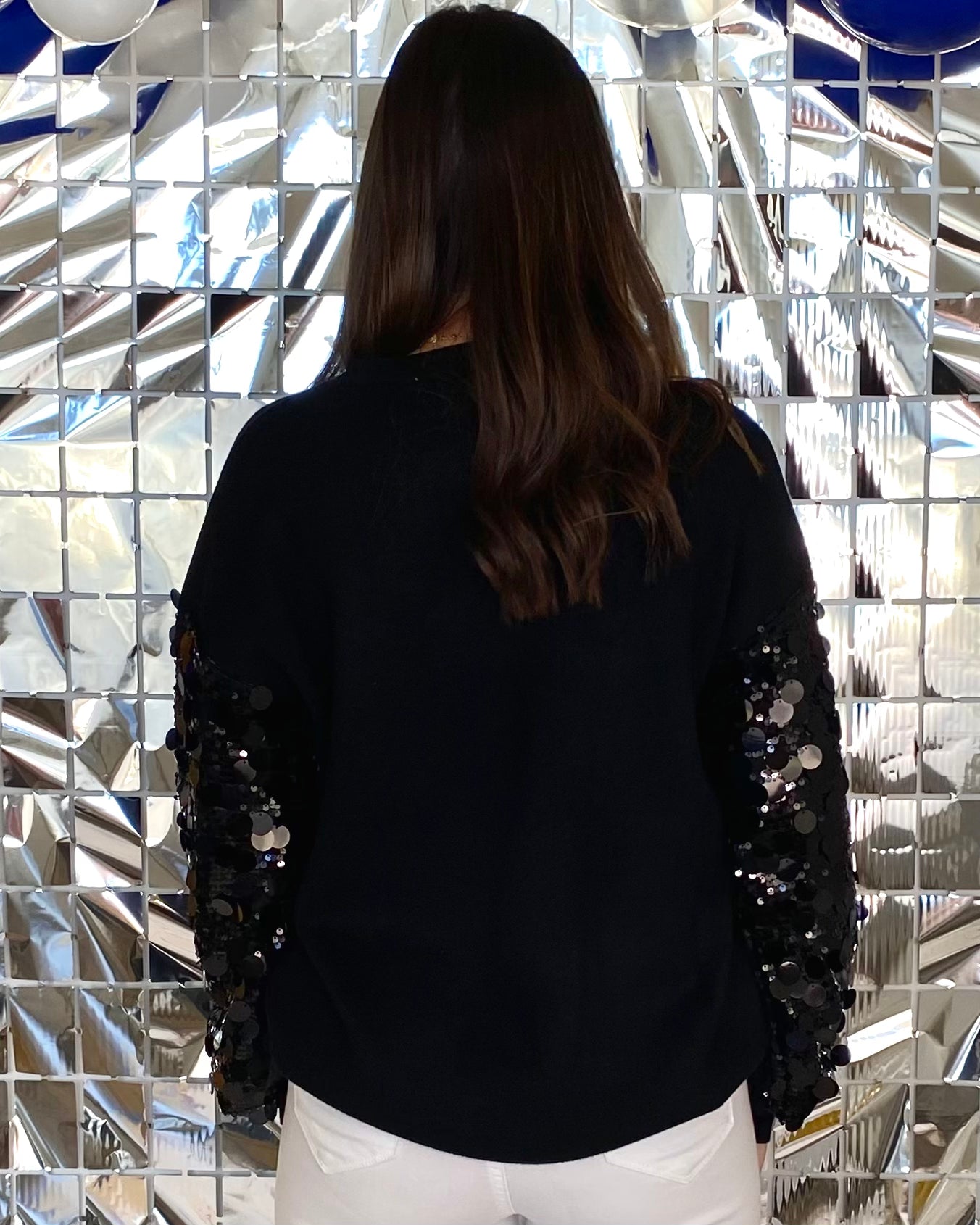 Created Interest Black Sequin Sweater-Shop-Womens-Boutique-Clothing