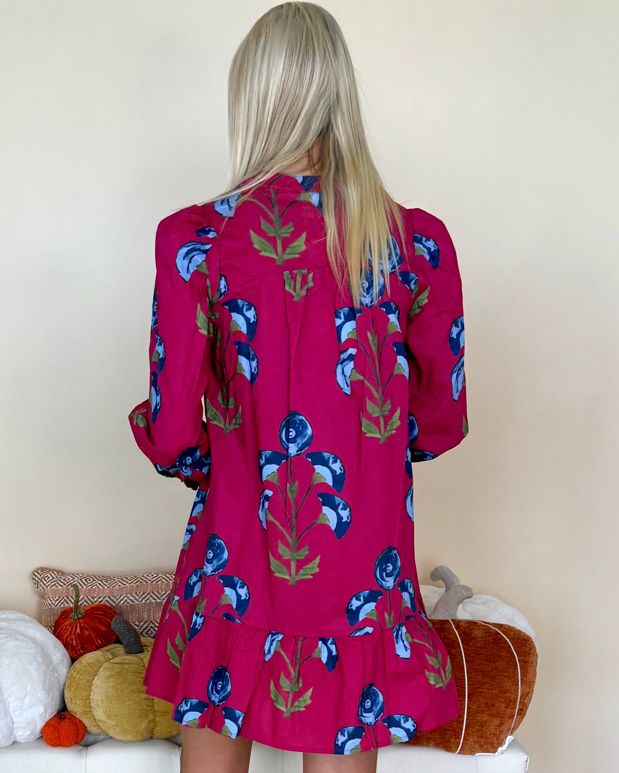 Make It Count Berry Floral Babydoll Dress-Shop-Womens-Boutique-Clothing