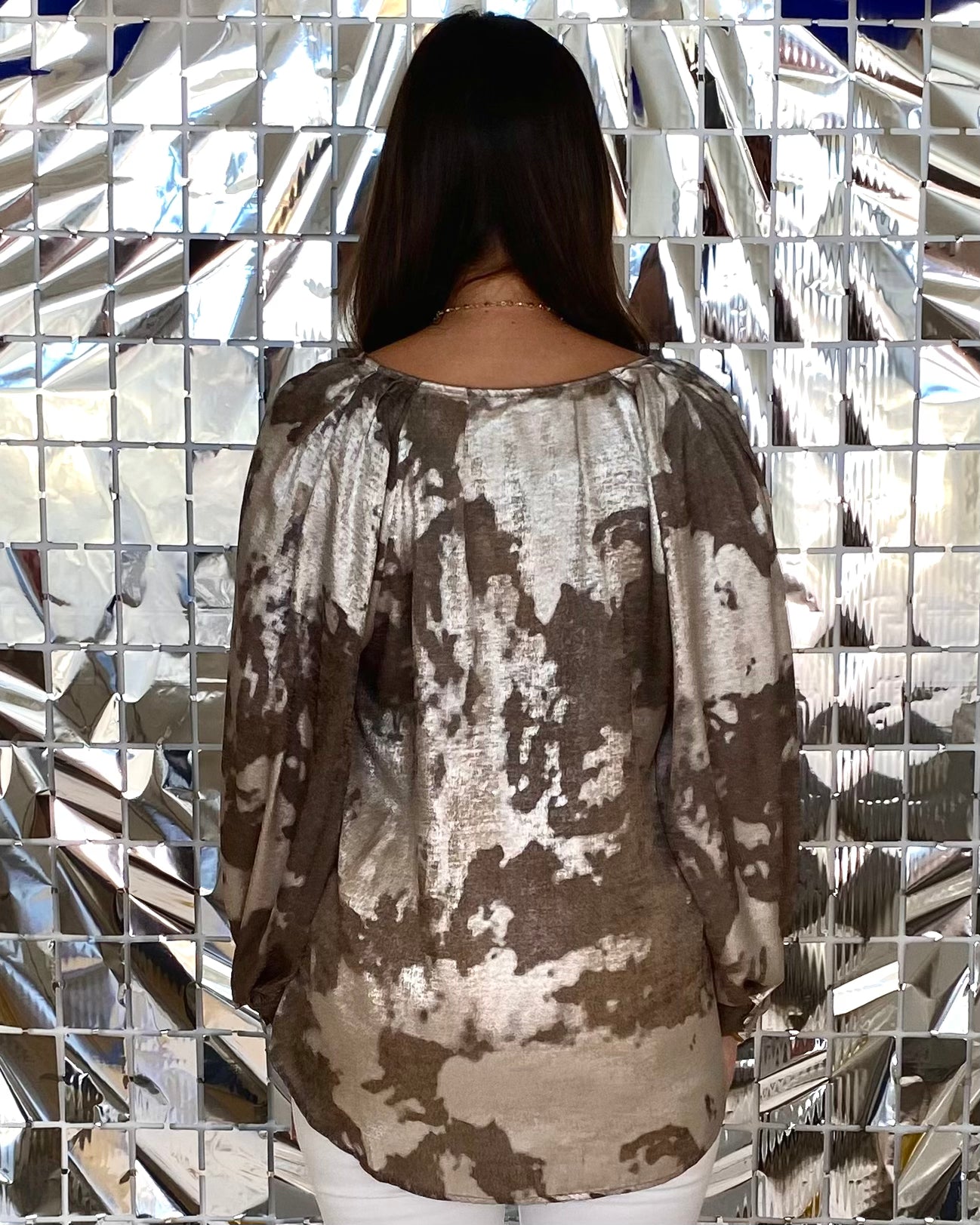 Let's Toast Taupe Metallic Top-Shop-Womens-Boutique-Clothing