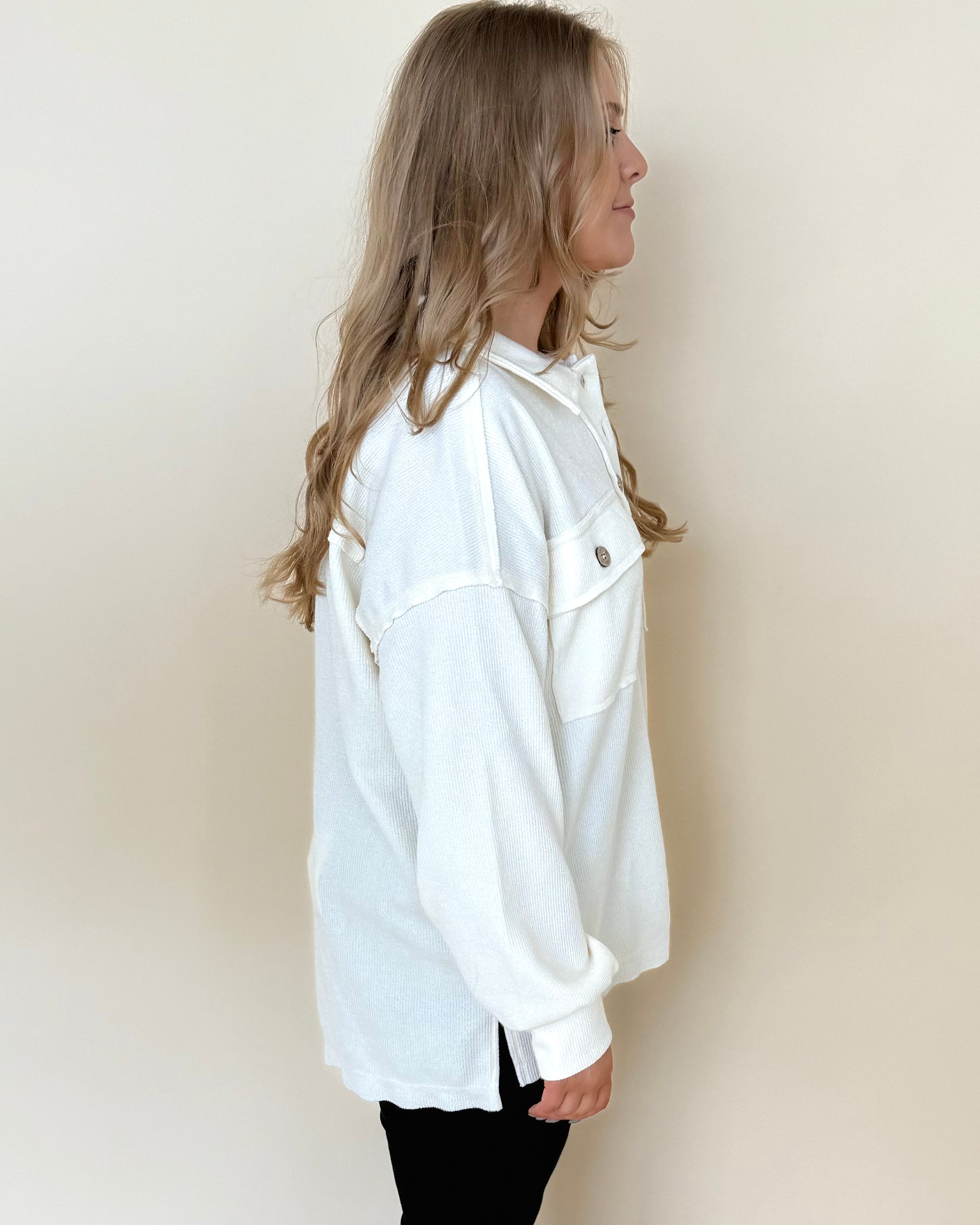 The Road Cream Plus Button Up Top-Shop-Womens-Boutique-Clothing