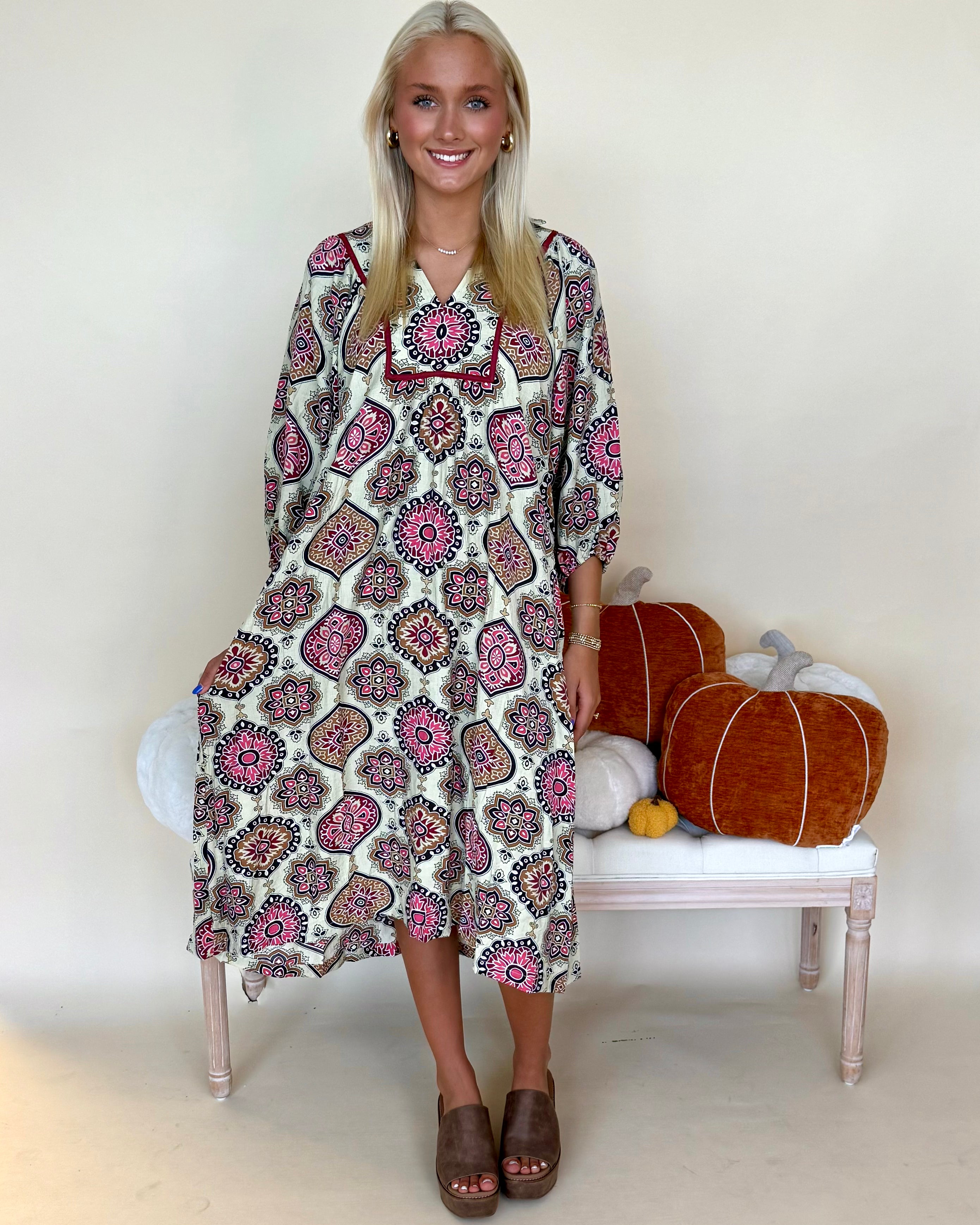 My Mark Berry Mix Abstract Midi Dress-Shop-Womens-Boutique-Clothing