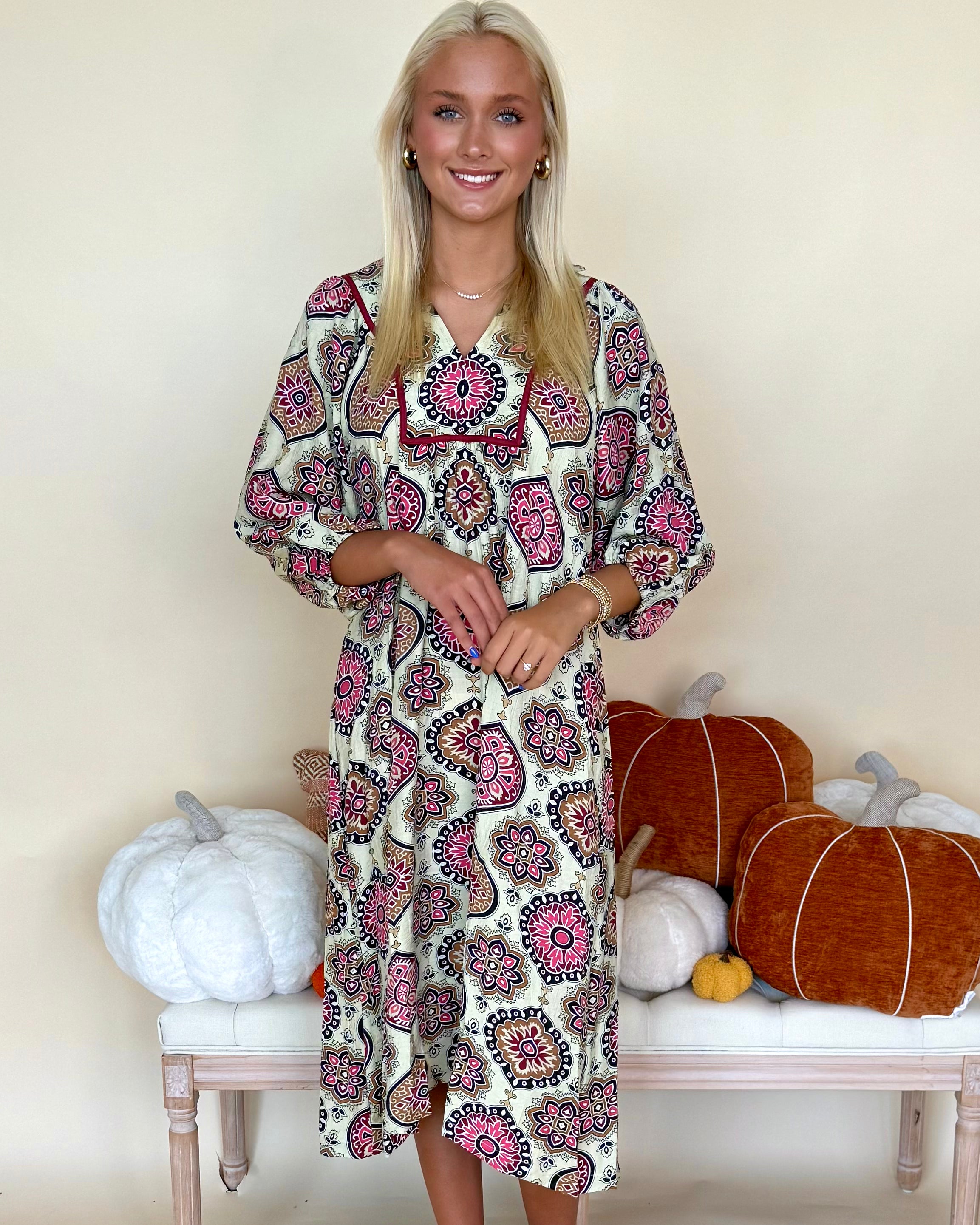 My Mark Berry Mix Abstract Midi Dress-Shop-Womens-Boutique-Clothing