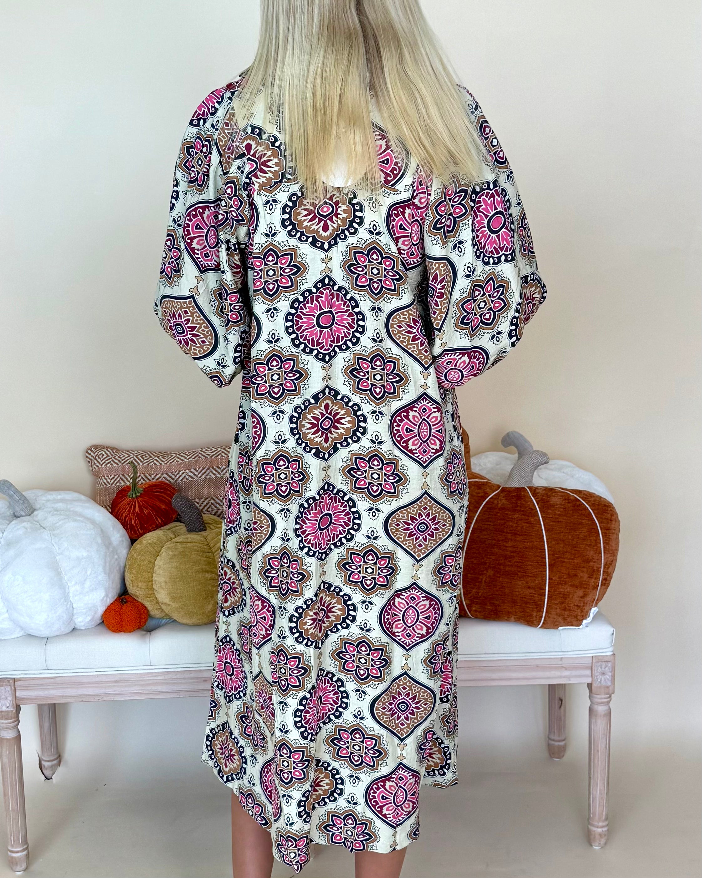 My Mark Berry Mix Abstract Midi Dress-Shop-Womens-Boutique-Clothing