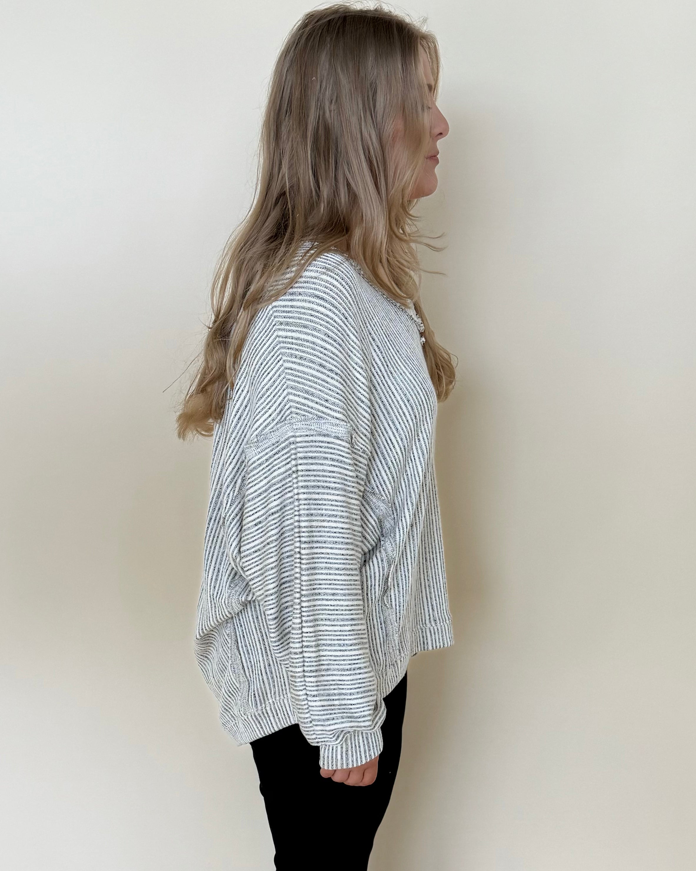 All Better Taupe Plus Striped Top-Shop-Womens-Boutique-Clothing