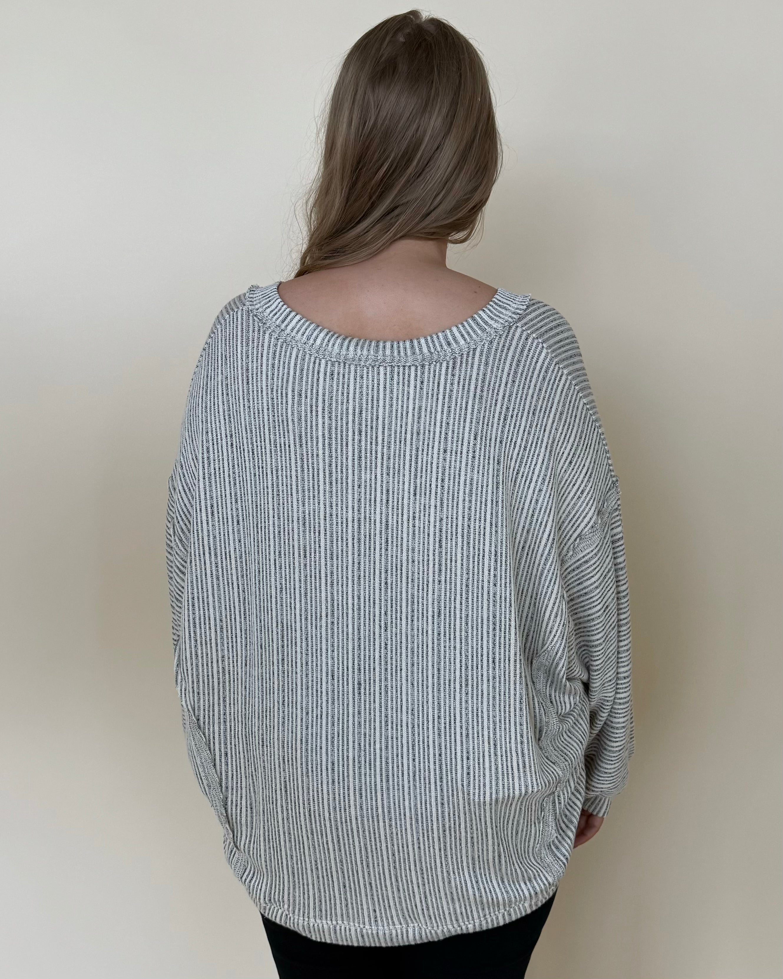 All Better Taupe Plus Striped Top-Shop-Womens-Boutique-Clothing