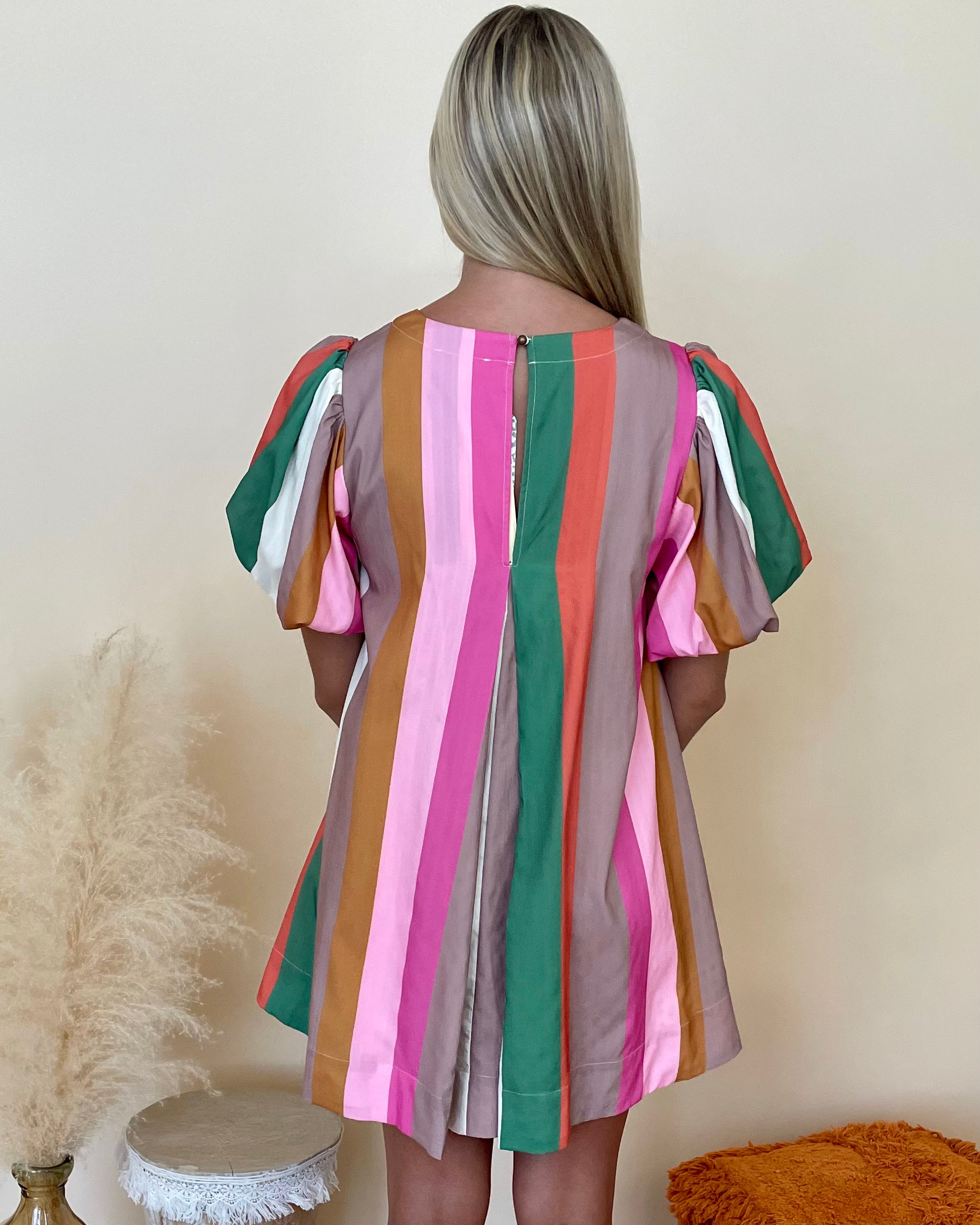 Fall Sunset Multi Stripe Dress-Shop-Womens-Boutique-Clothing