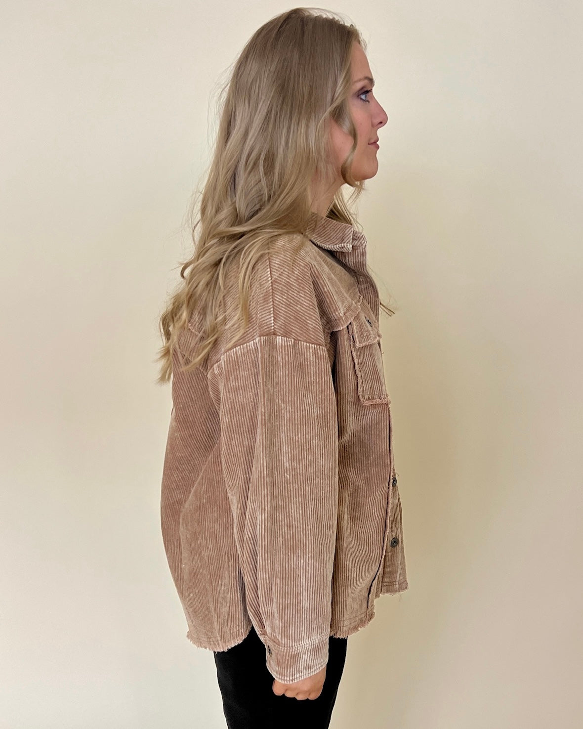 Good Side Mocha Plus Corduroy Jacket-Shop-Womens-Boutique-Clothing