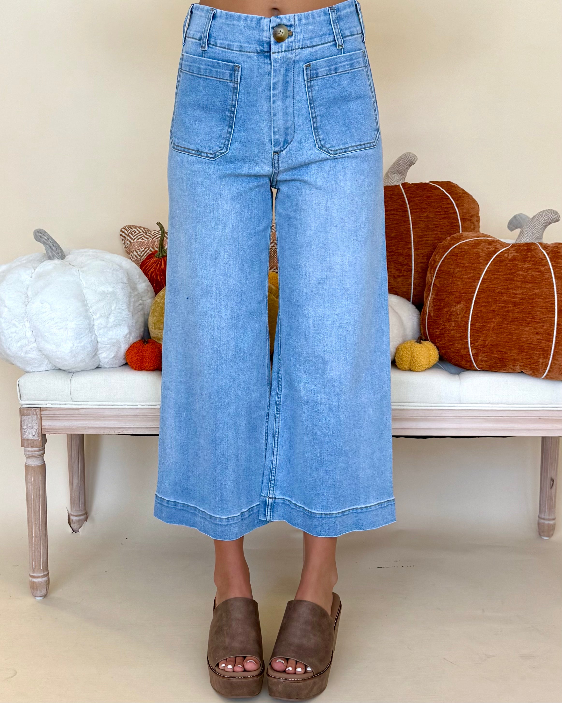 Worn Well Light Denim Wide Leg Jeans-Shop-Womens-Boutique-Clothing