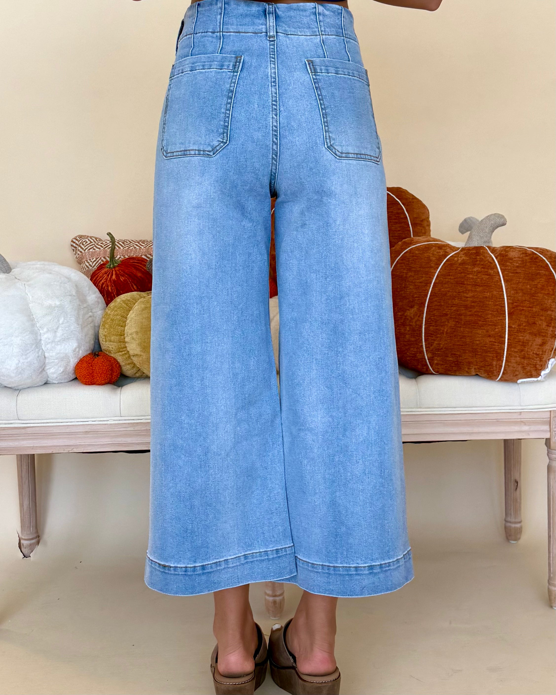 Worn Well Light Denim Wide Leg Jeans-Shop-Womens-Boutique-Clothing