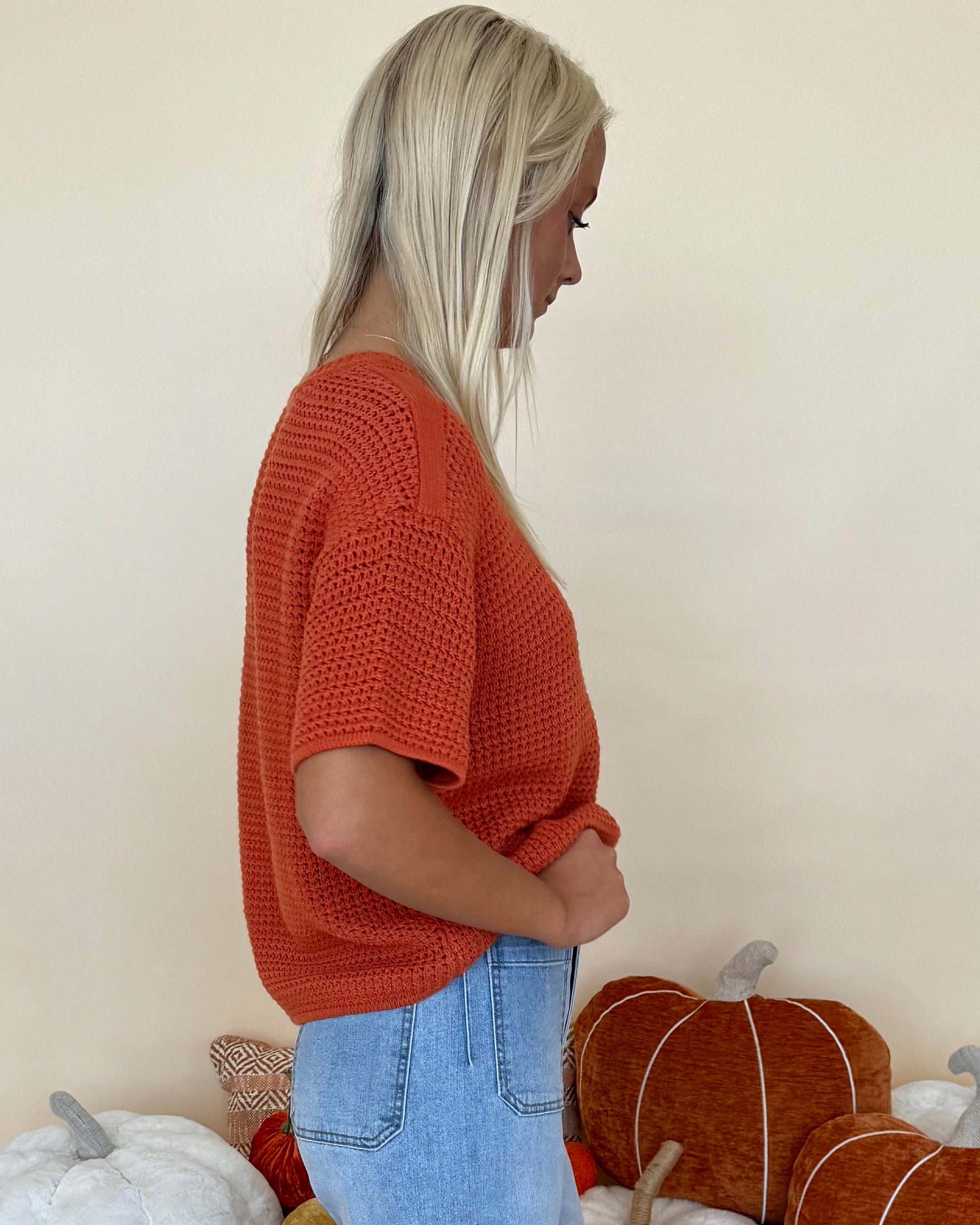 Made Sense Clay Waffle Knit Top-Shop-Womens-Boutique-Clothing