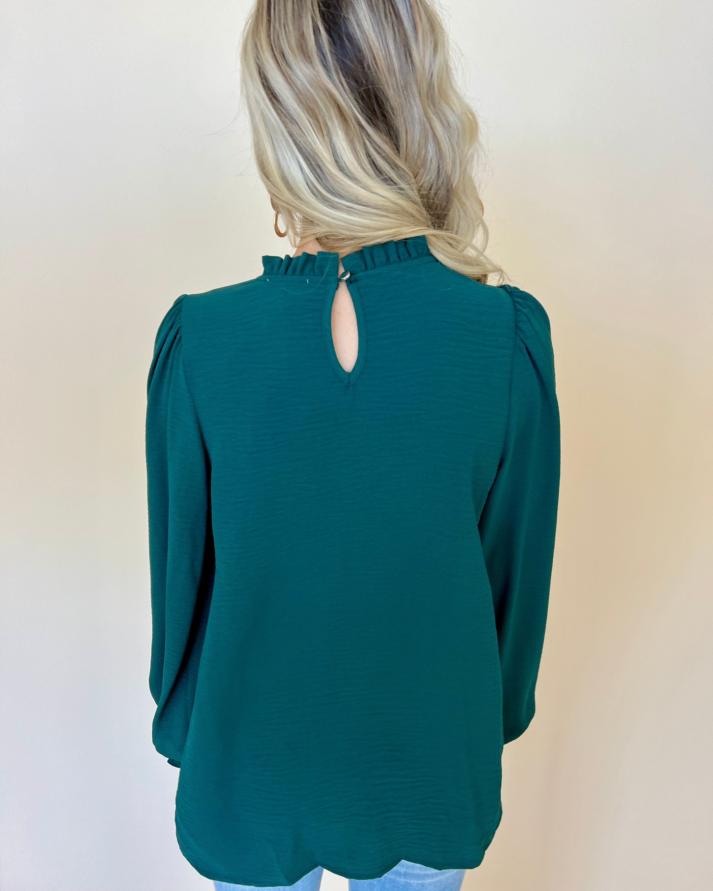 Just Right Hunter Ruffle Top-Shop-Womens-Boutique-Clothing