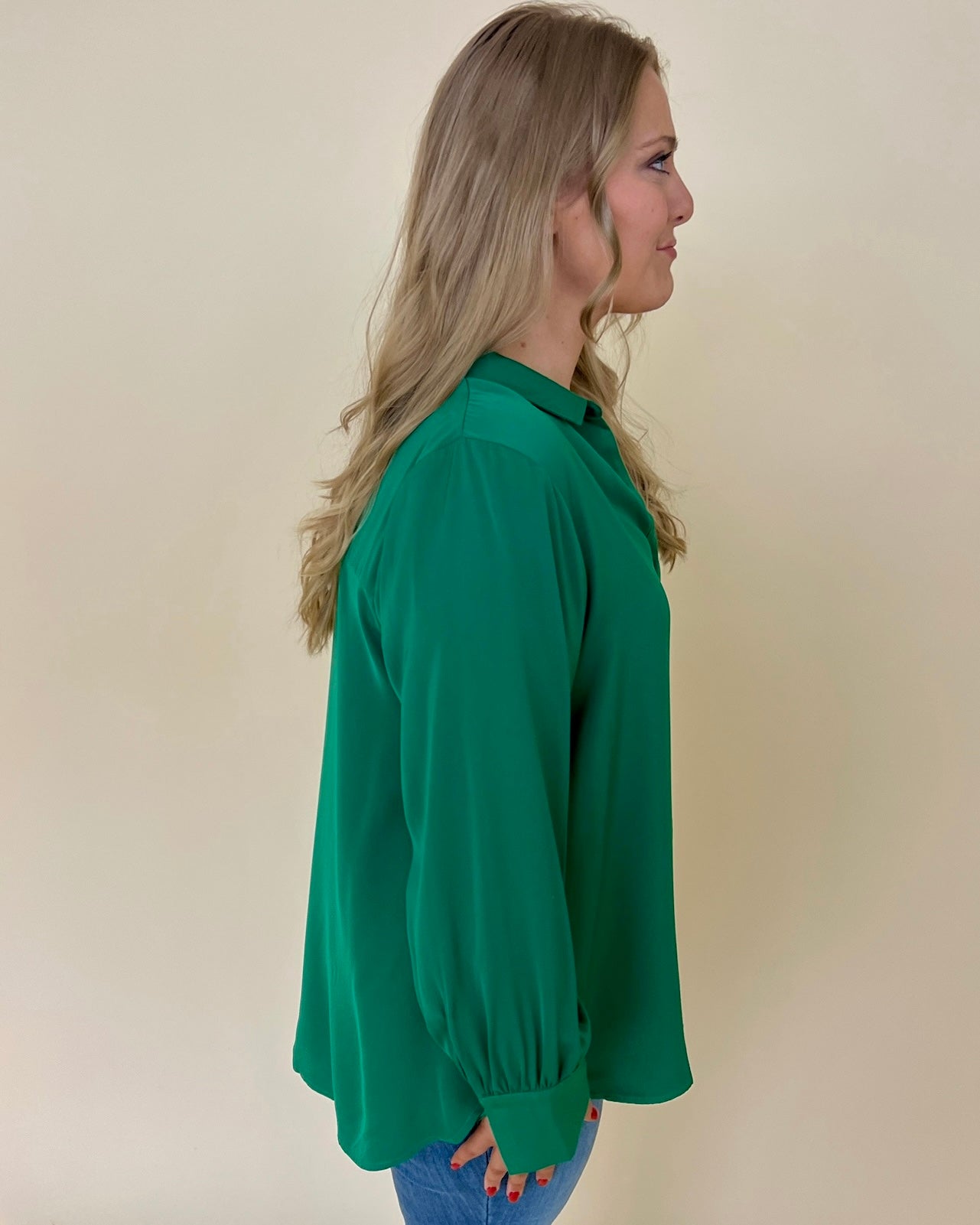 Spotlight Green Plus Button Up Top-Shop-Womens-Boutique-Clothing