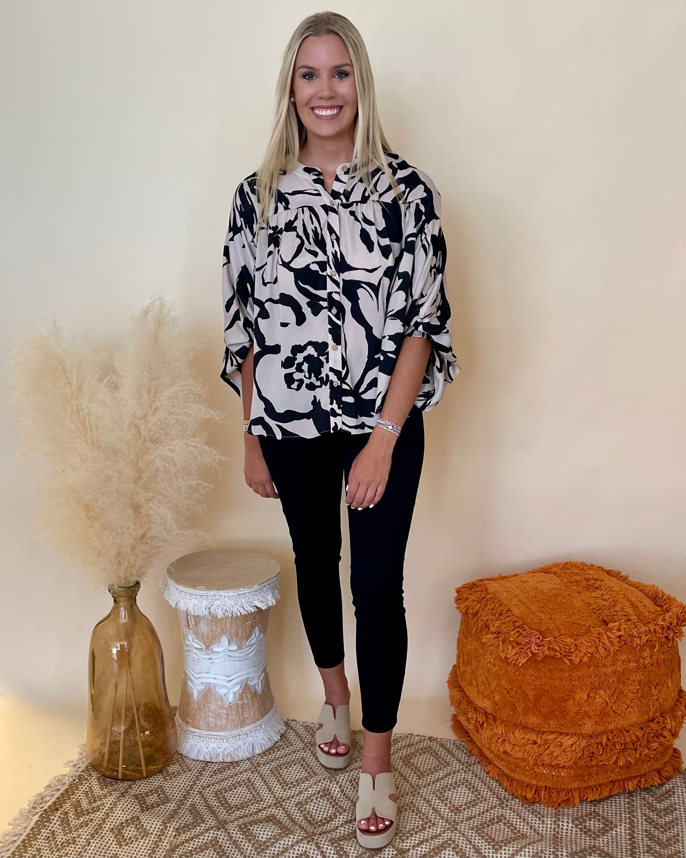 Unmatched Black Taupe Print Top-Shop-Womens-Boutique-Clothing