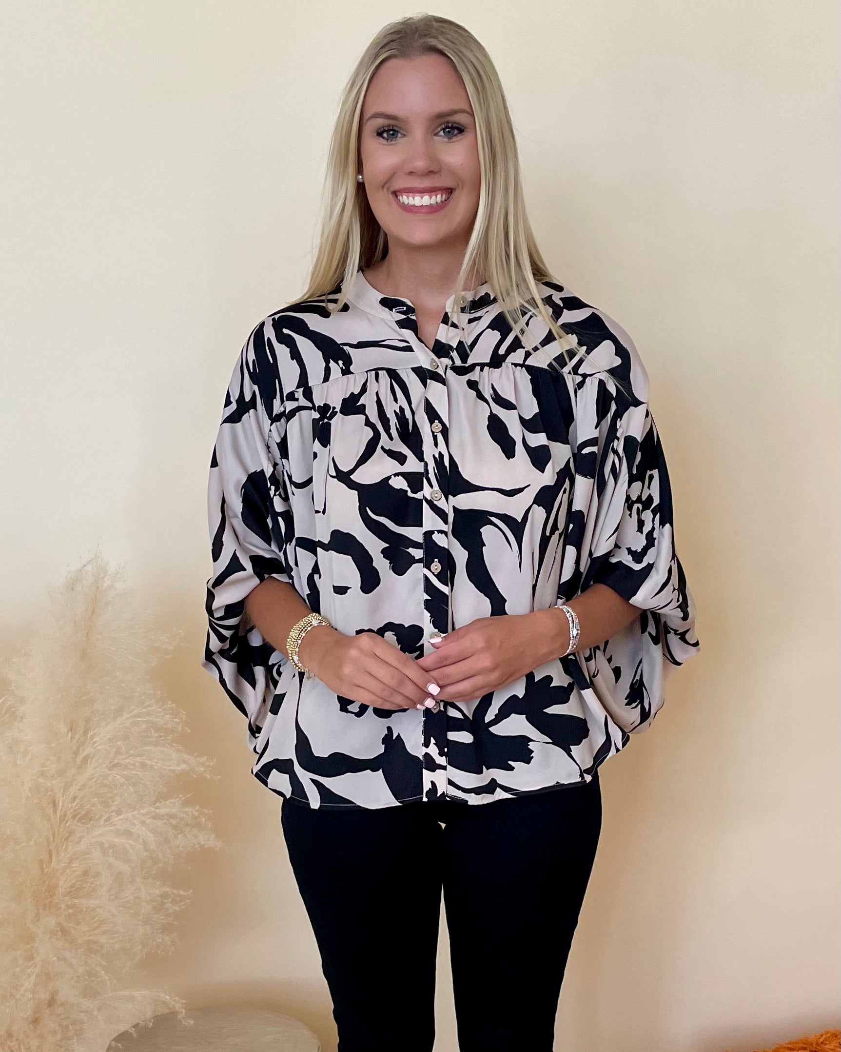 Unmatched Black Taupe Print Top-Shop-Womens-Boutique-Clothing