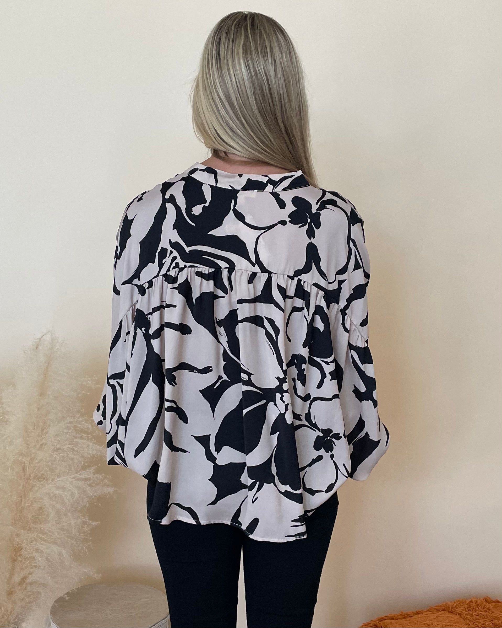 Unmatched Black Taupe Print Top-Shop-Womens-Boutique-Clothing